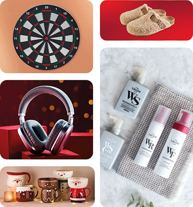 Holiday gift ideas with diverse products mobile view