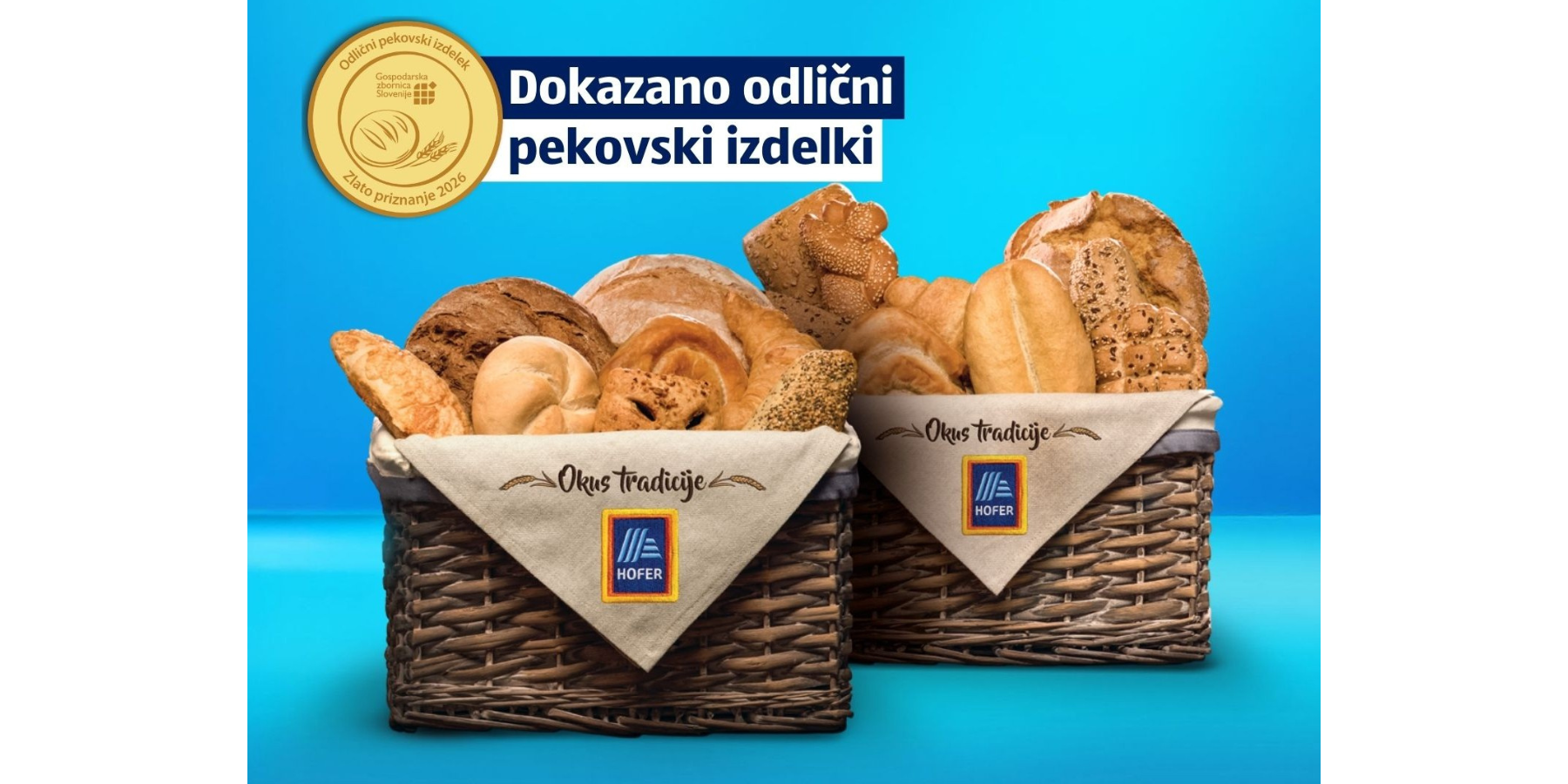 Kruh na modri podlagi