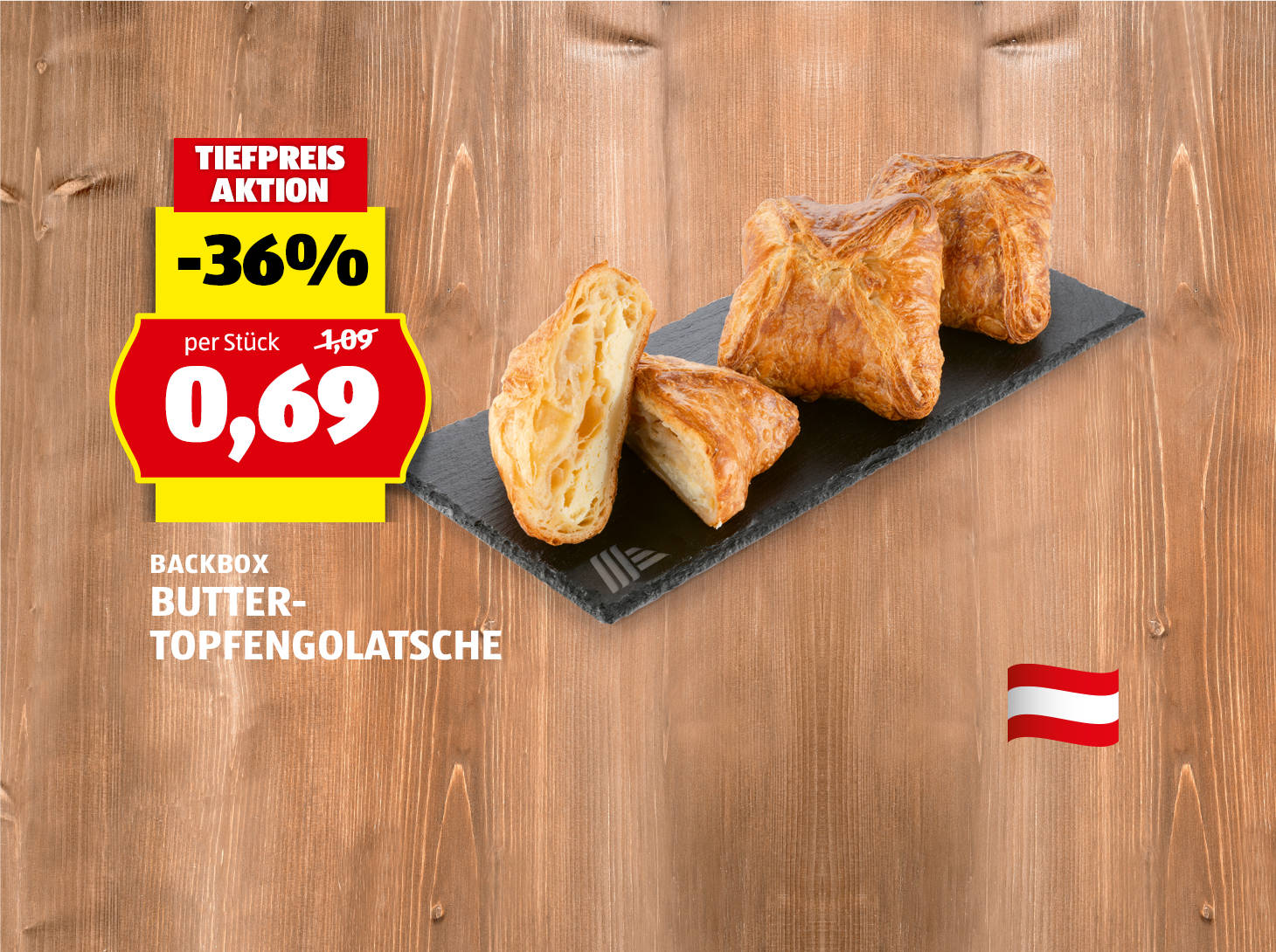 Backbox Butter-Topfengolatsche, statt € 1,09 per Stück nur € 0,69