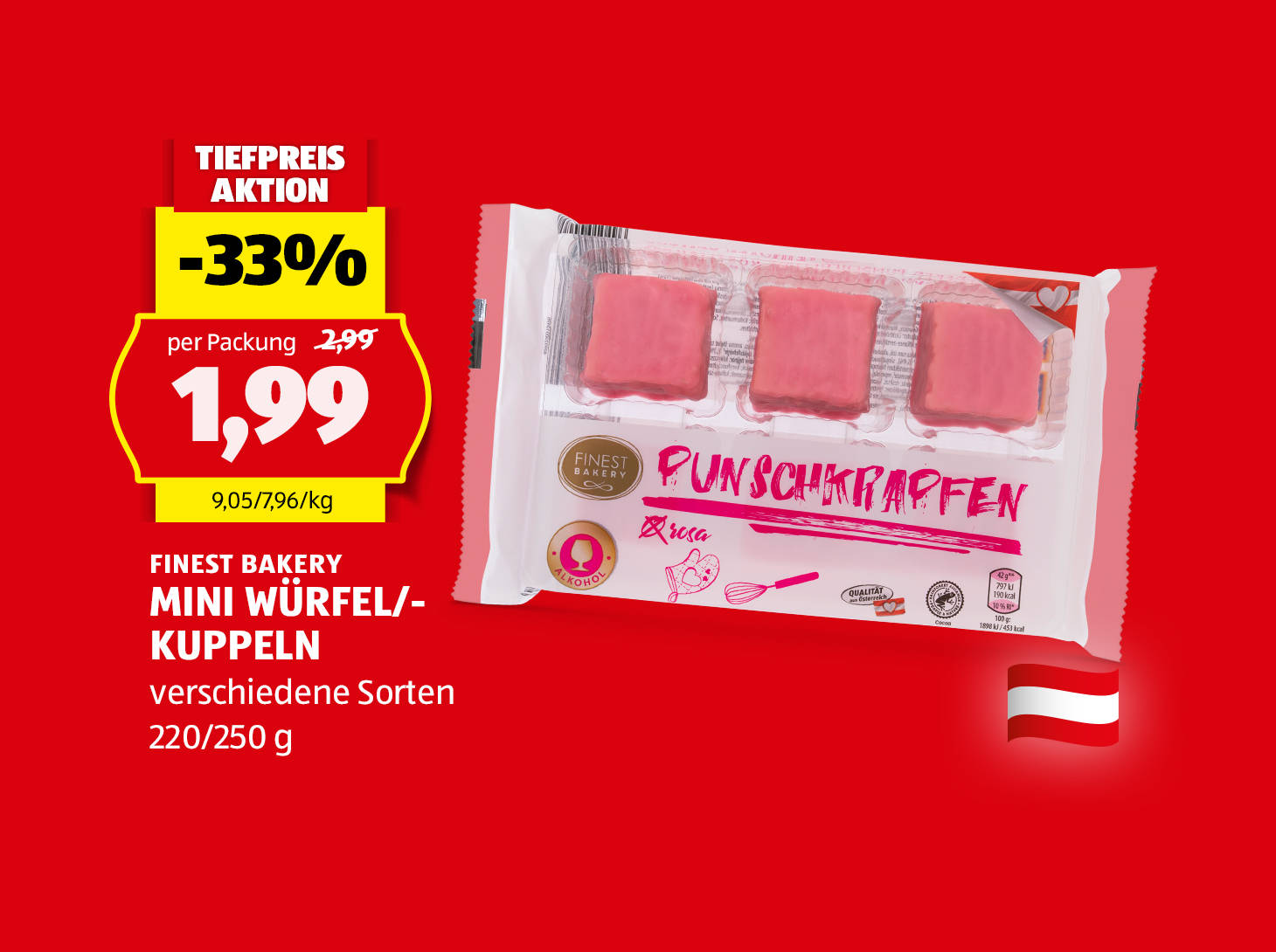 Finest Bakery, Mini Würfel/-Kuppeln, 220/250 g, in verschiedenen Sorten erhältlich, € 1,99