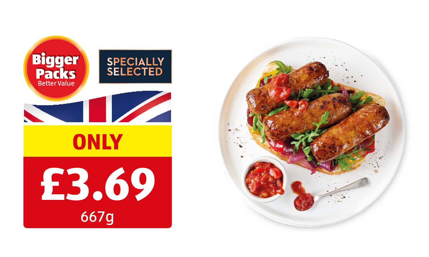 Image of Specially Selected Caramelised Red Onion Pork Sausages