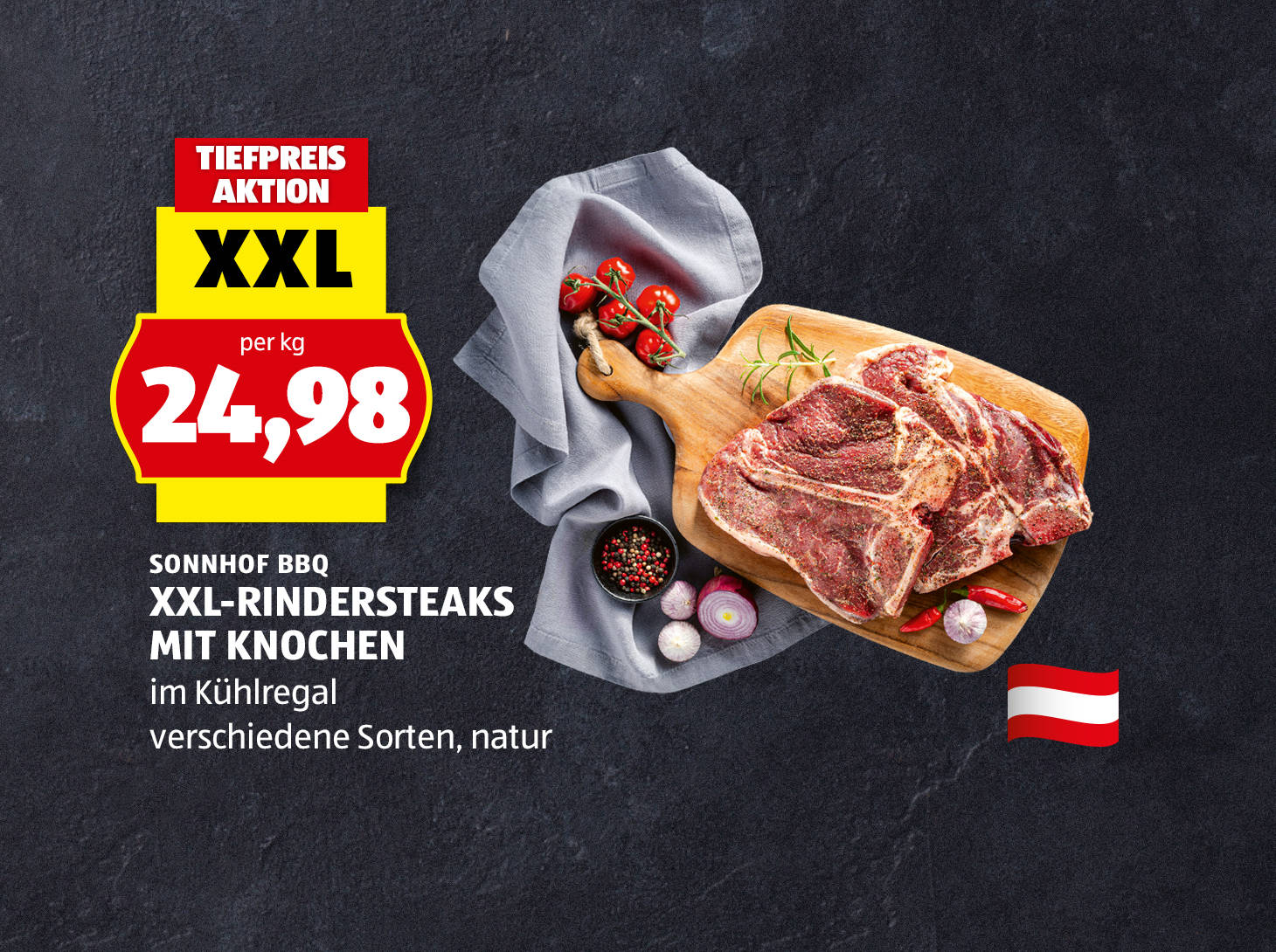 Sonnhof BBQ XXL-Rindersteaks mit Knochen, € 24,98