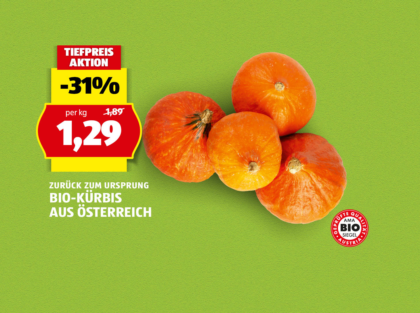 Hofer Marktplatz Bio-Kürbis aus Österreich, € 1,29