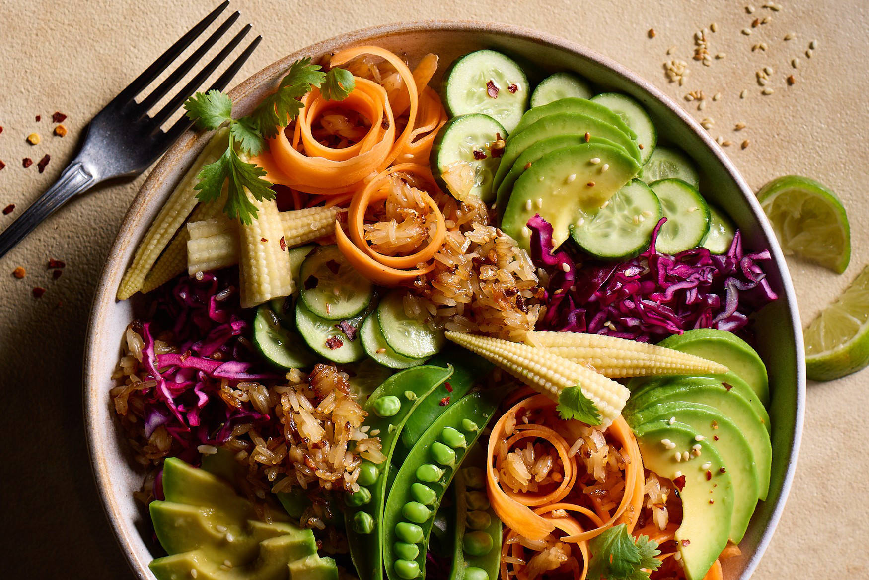 Crispy Rice Salad with Cucumbers and Sesame Dressing | ALDI UK