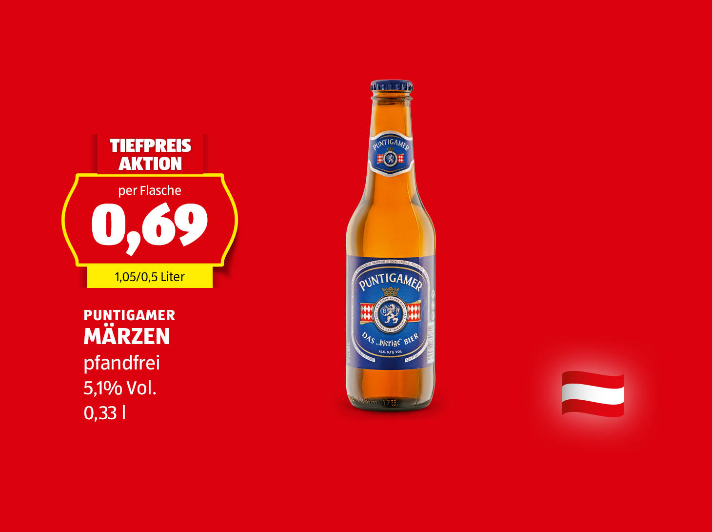 Puntigamer Märzen Flasche, 0,33 l, € 0,69