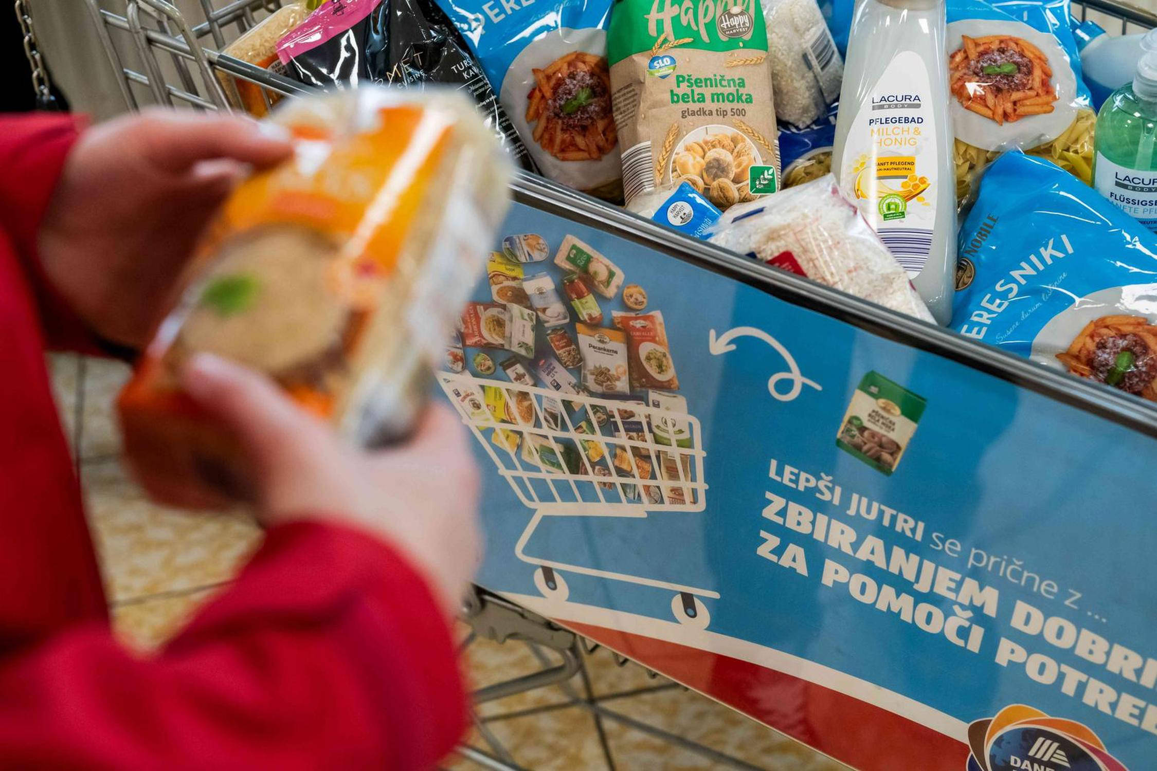 Donirani izdelki v nakupovalnem vozičku