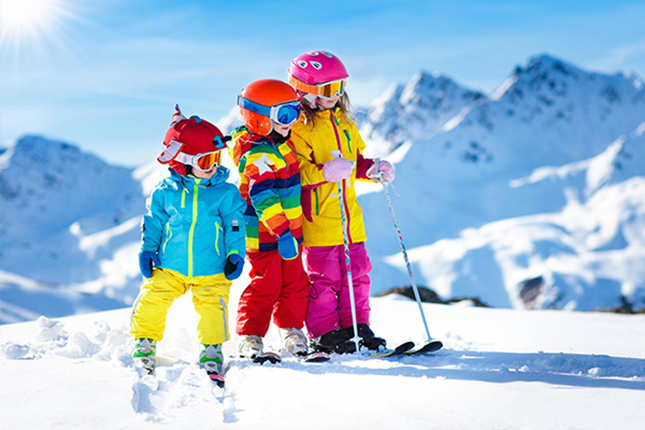 Kinder auf der Skipiste