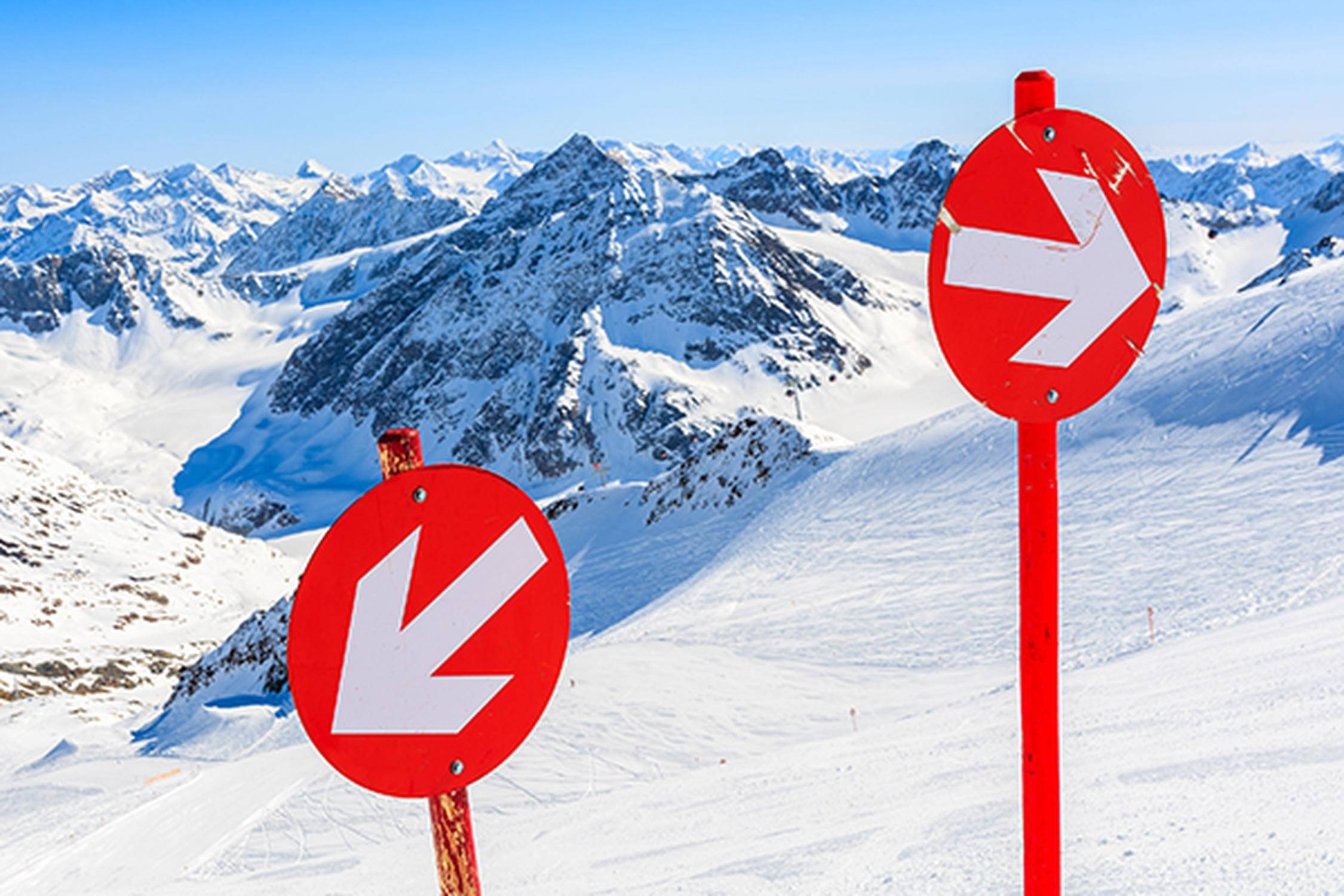 Beschildung Skipiste