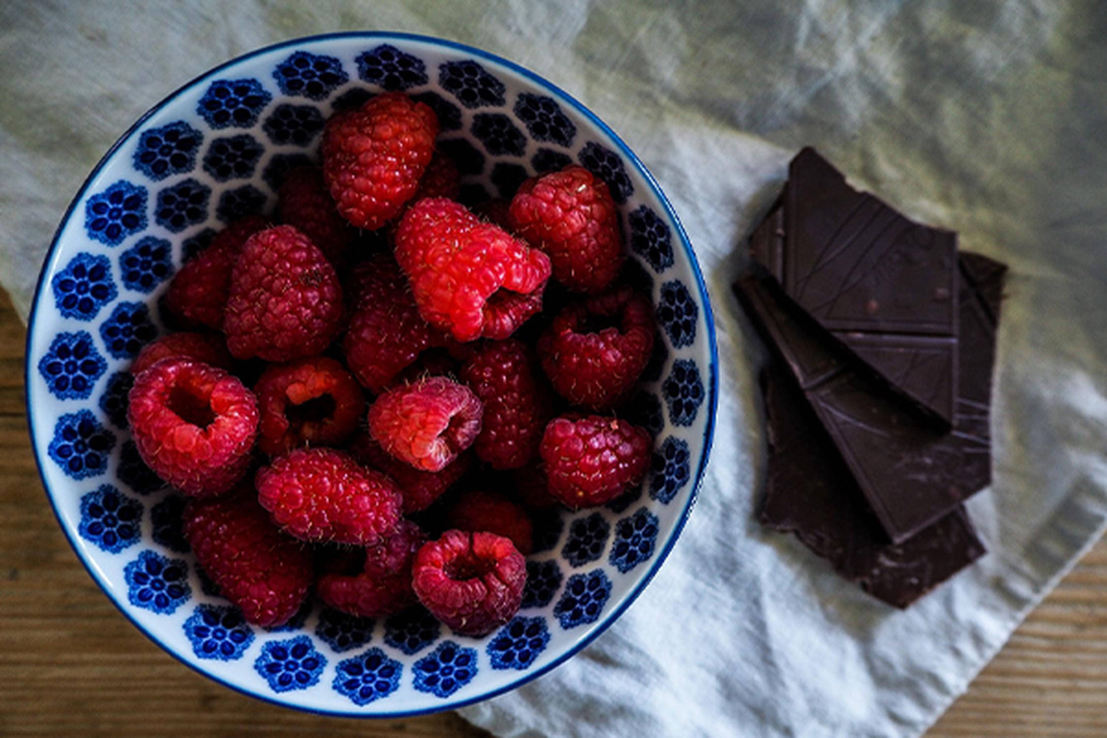 Himbeeren und Schokolade