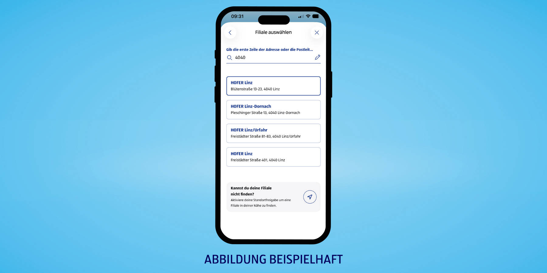 Alle Filialinformationen auf einen Blick
