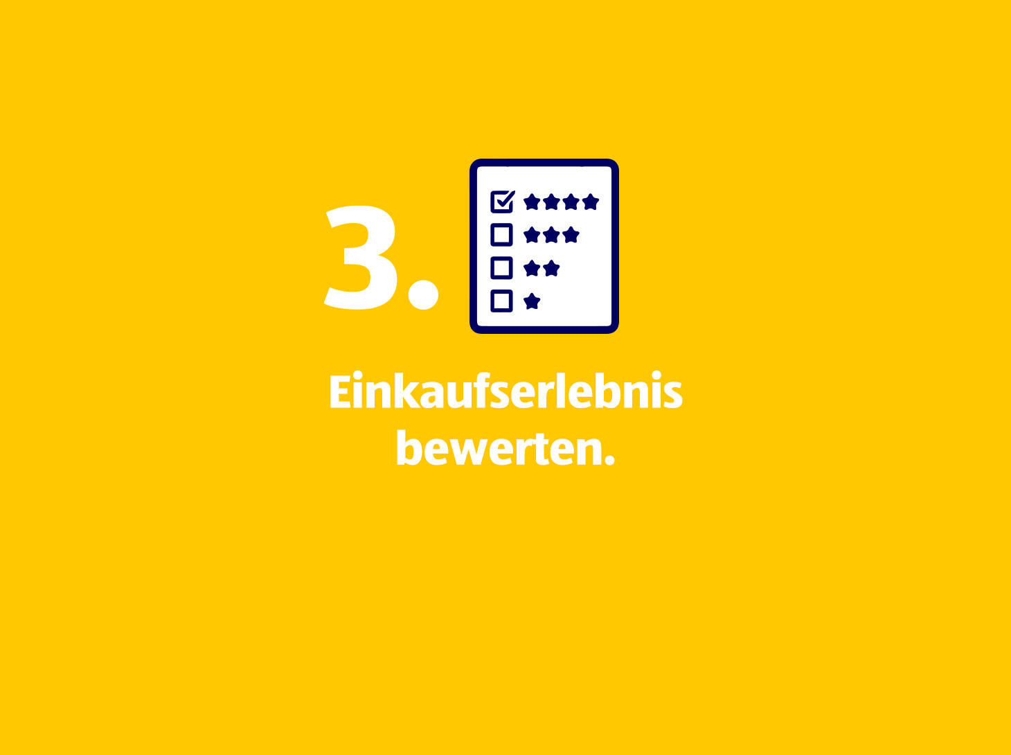 Einkaufserlebnis bewerten.