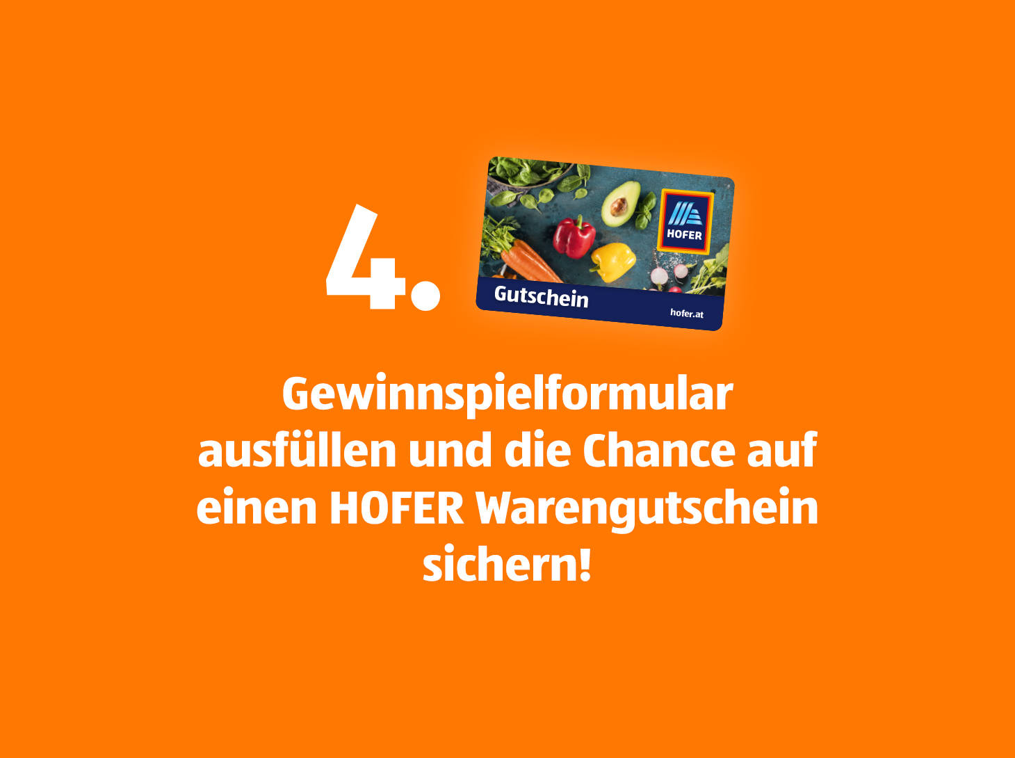 Gewinnspielformular ausfüllen und die Chance auf einen HOFER Warengutschein sichern!