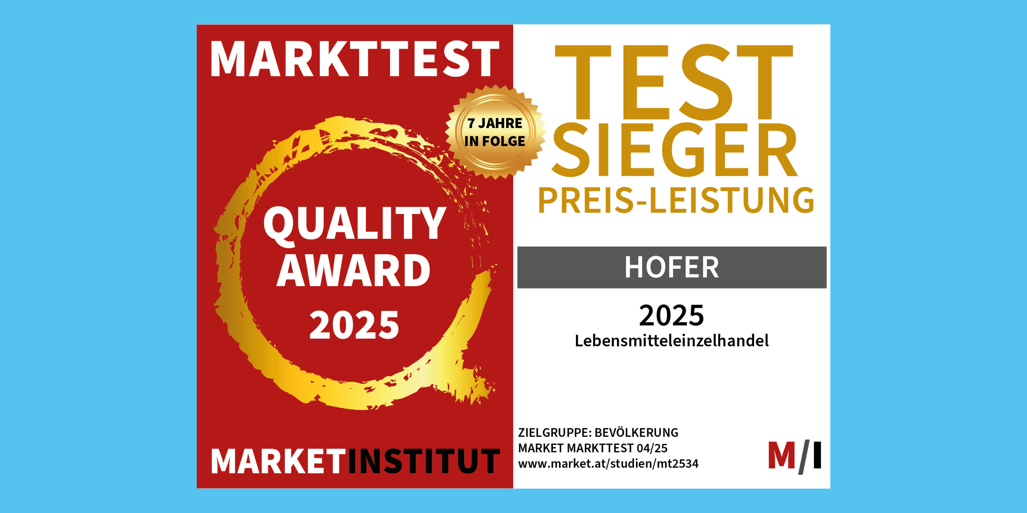 Markttest Quality Award 2025 - Preis-Leistung