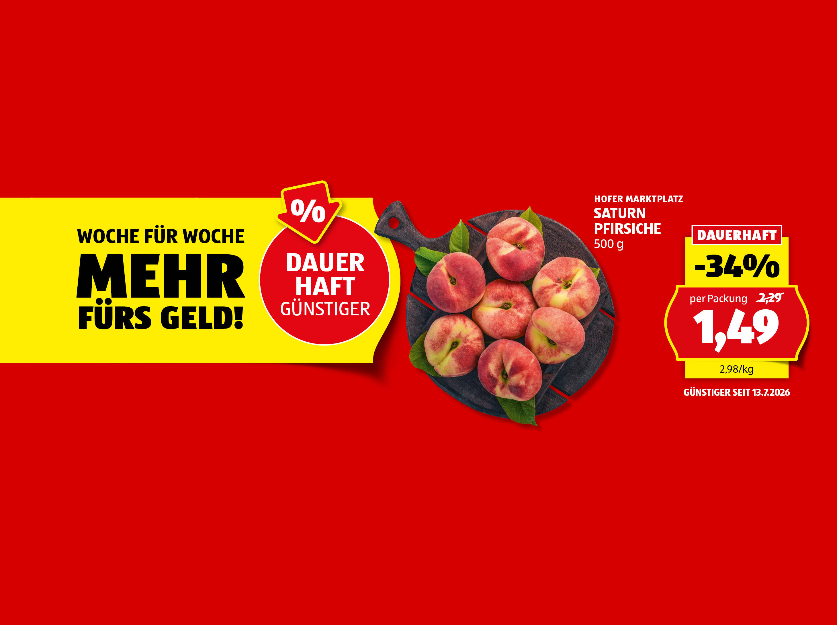 Dauerhaft günstiger - preisgesenkt Saturnpfirsiche