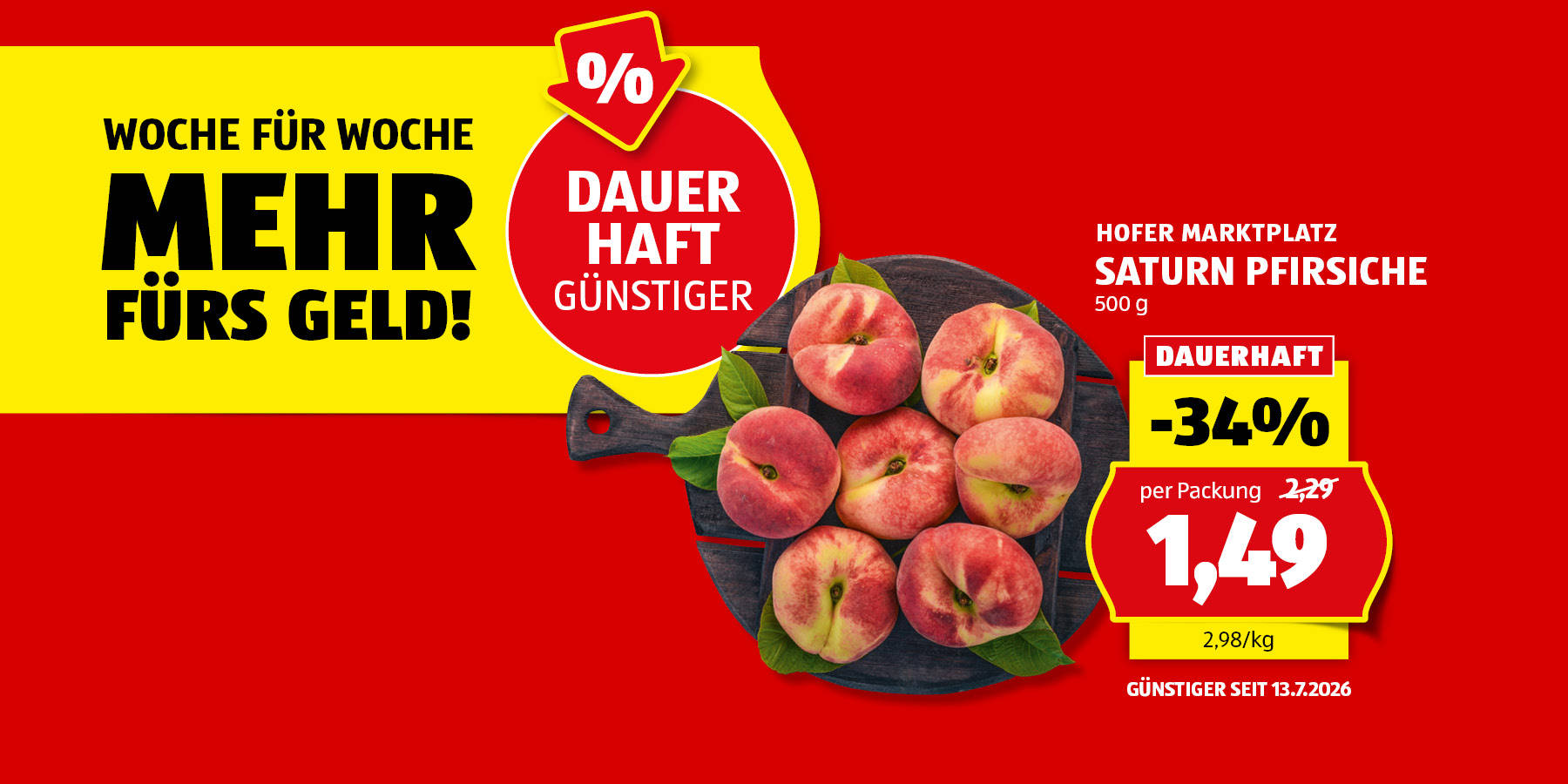 Dauerhaft günstiger - Saturnpfirsiche