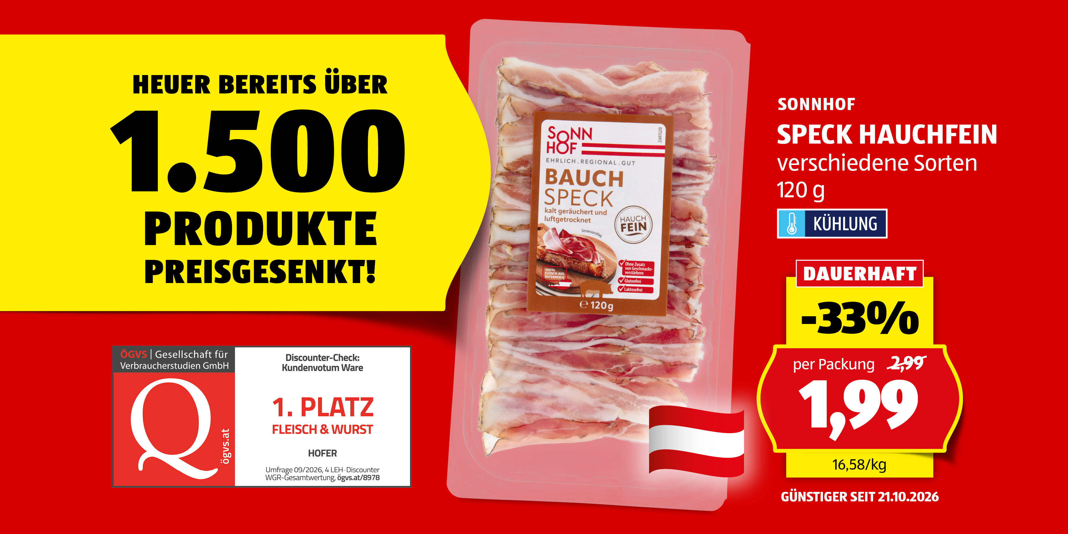 Dauerhaft günstiger - Speck hauchfein