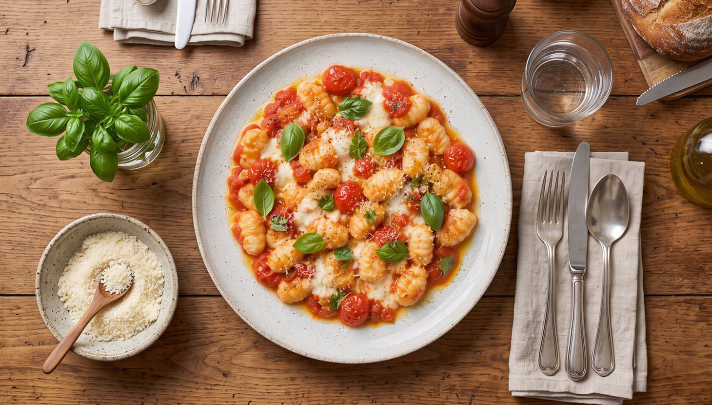 Serpenyős gnocchi mozzarellával