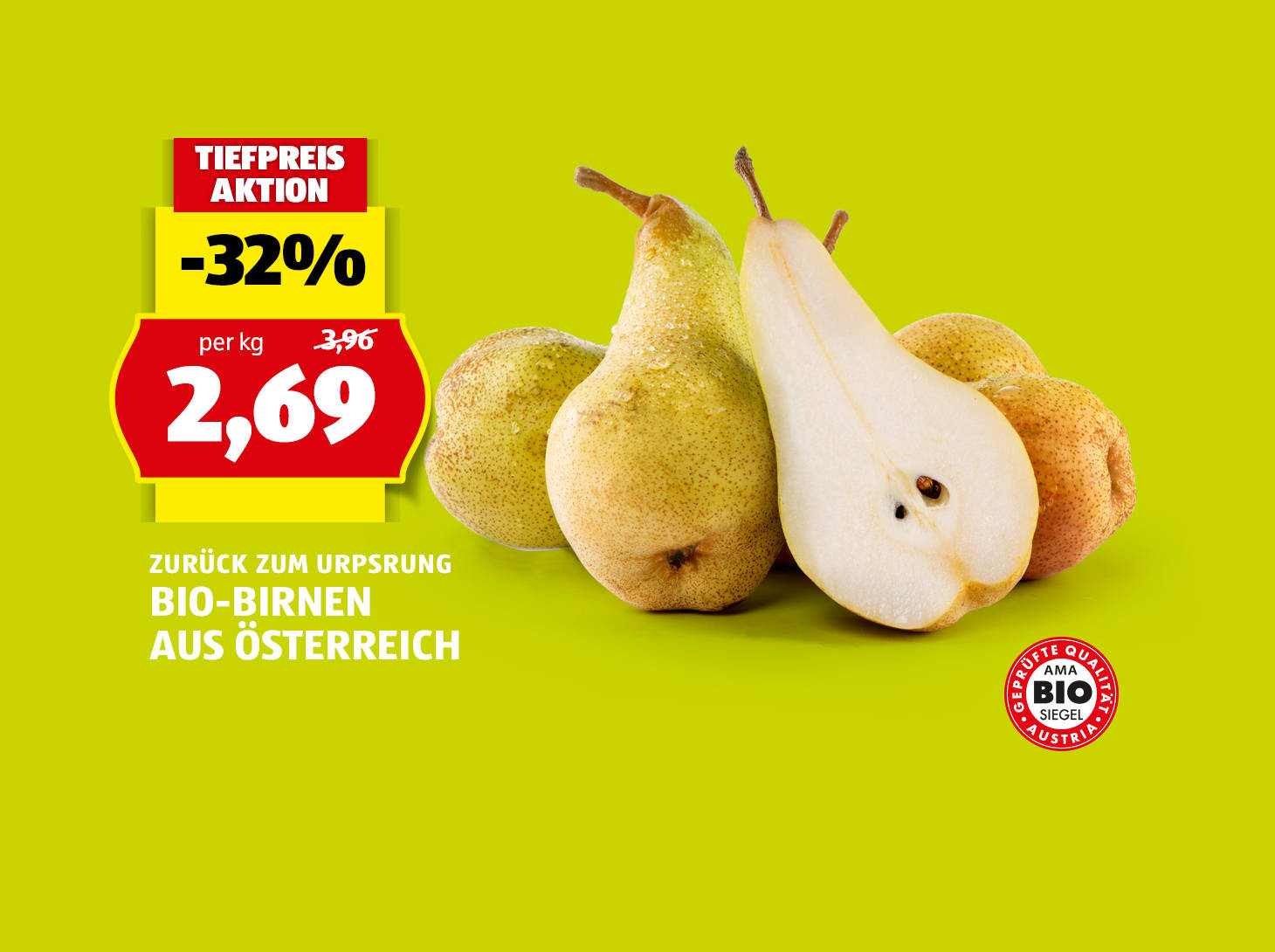 Zurück zum Ursprung, Bio-Birnen aus Österreich, € 2,69