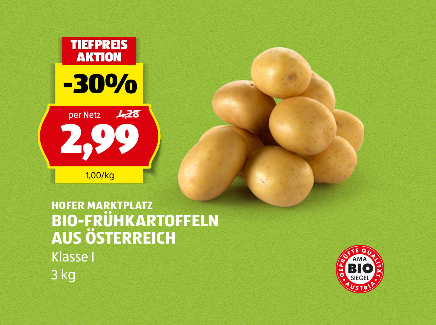 Bio-Frühkartoffeln aus Österreich