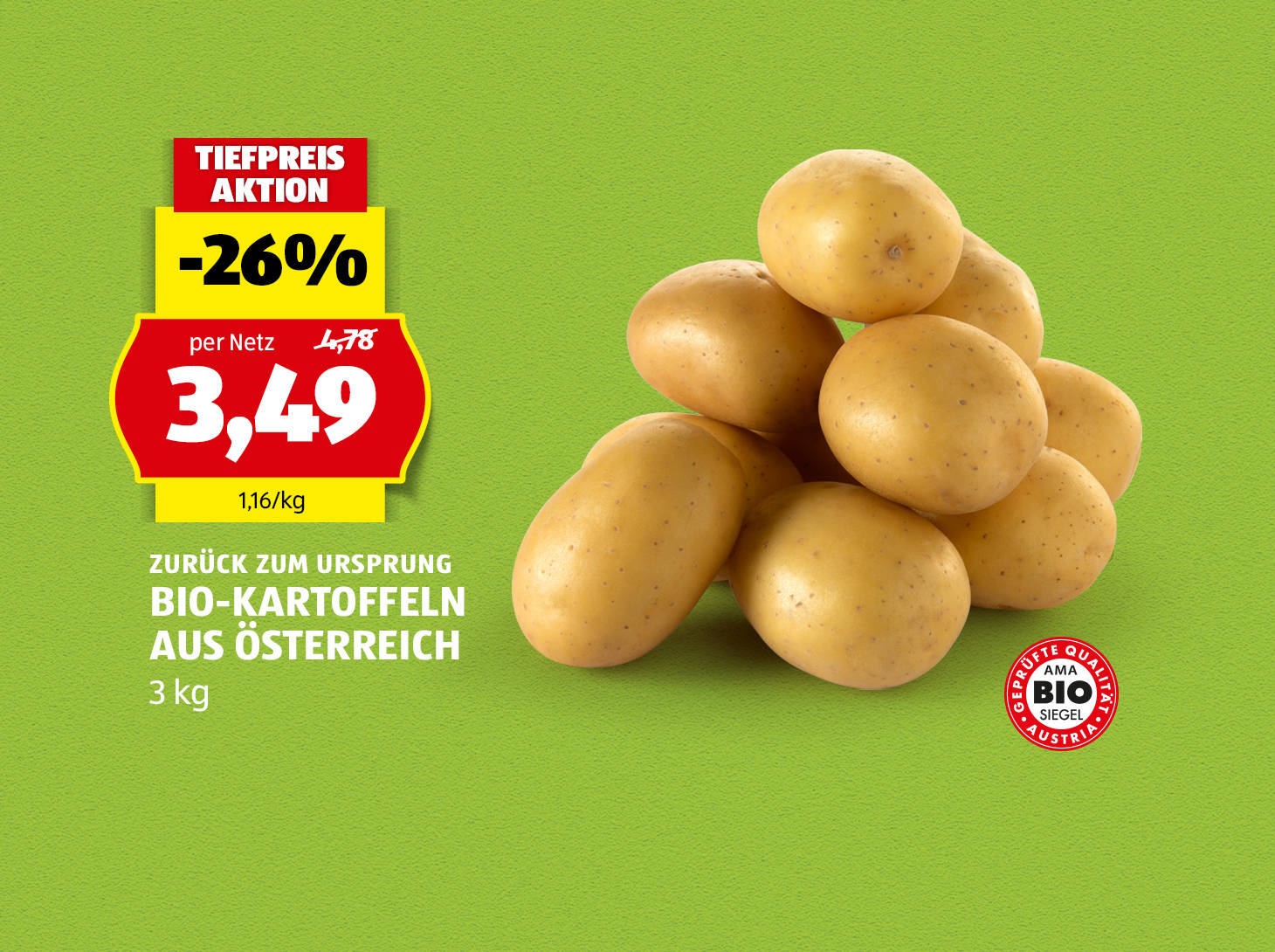 Zurck zum Ursprung Bio-Kartoffeln aus Österreich, 3 kg, € 3,49