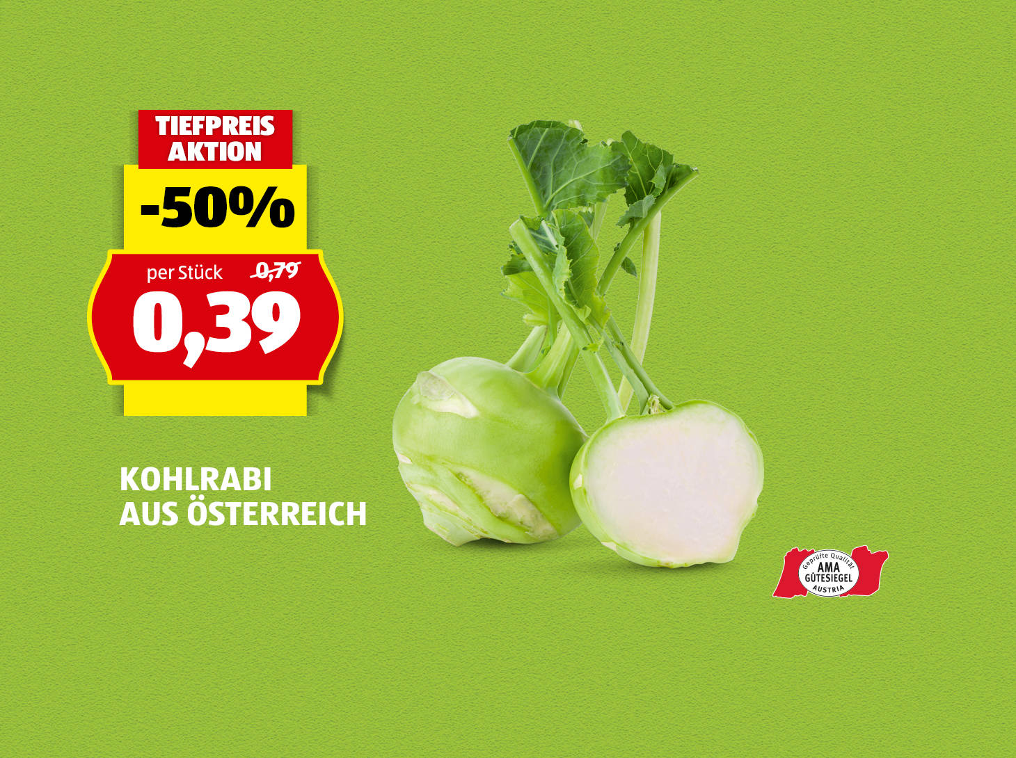 Kohlrabi aus Österreich, € 0,39