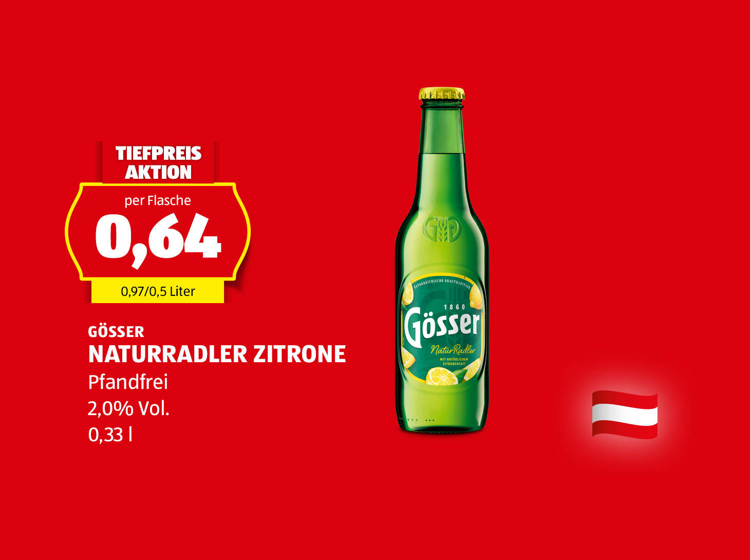 Gösser Naturradler Zitrone, € 0,64
