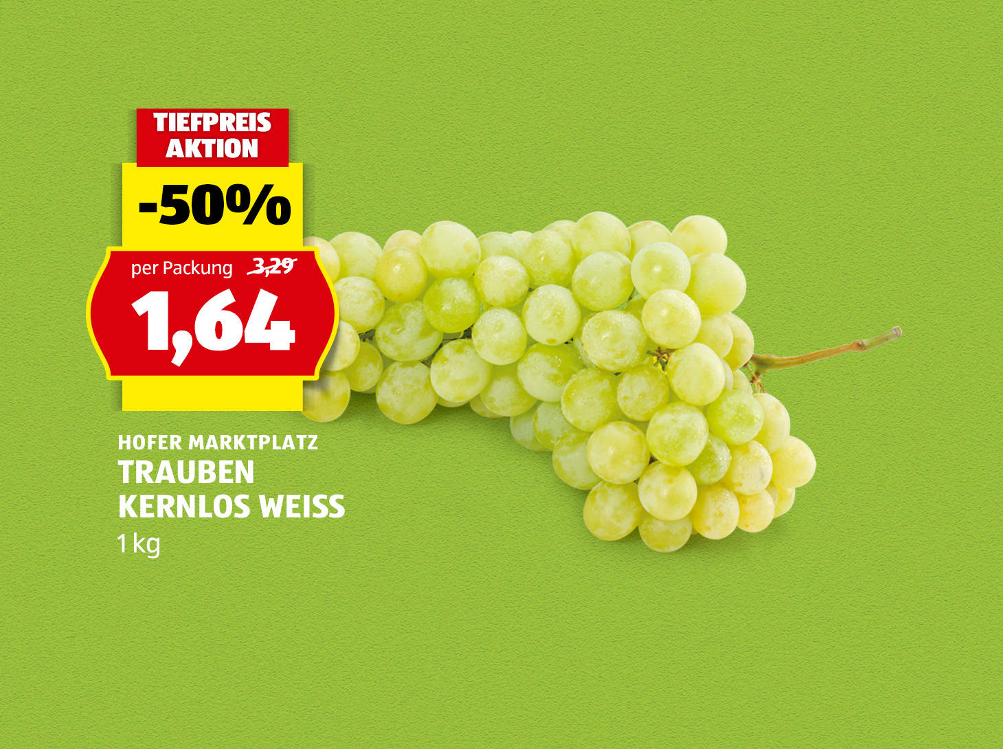 Hofer Marktplatz Trauben kernlos weiß, € 1,64
