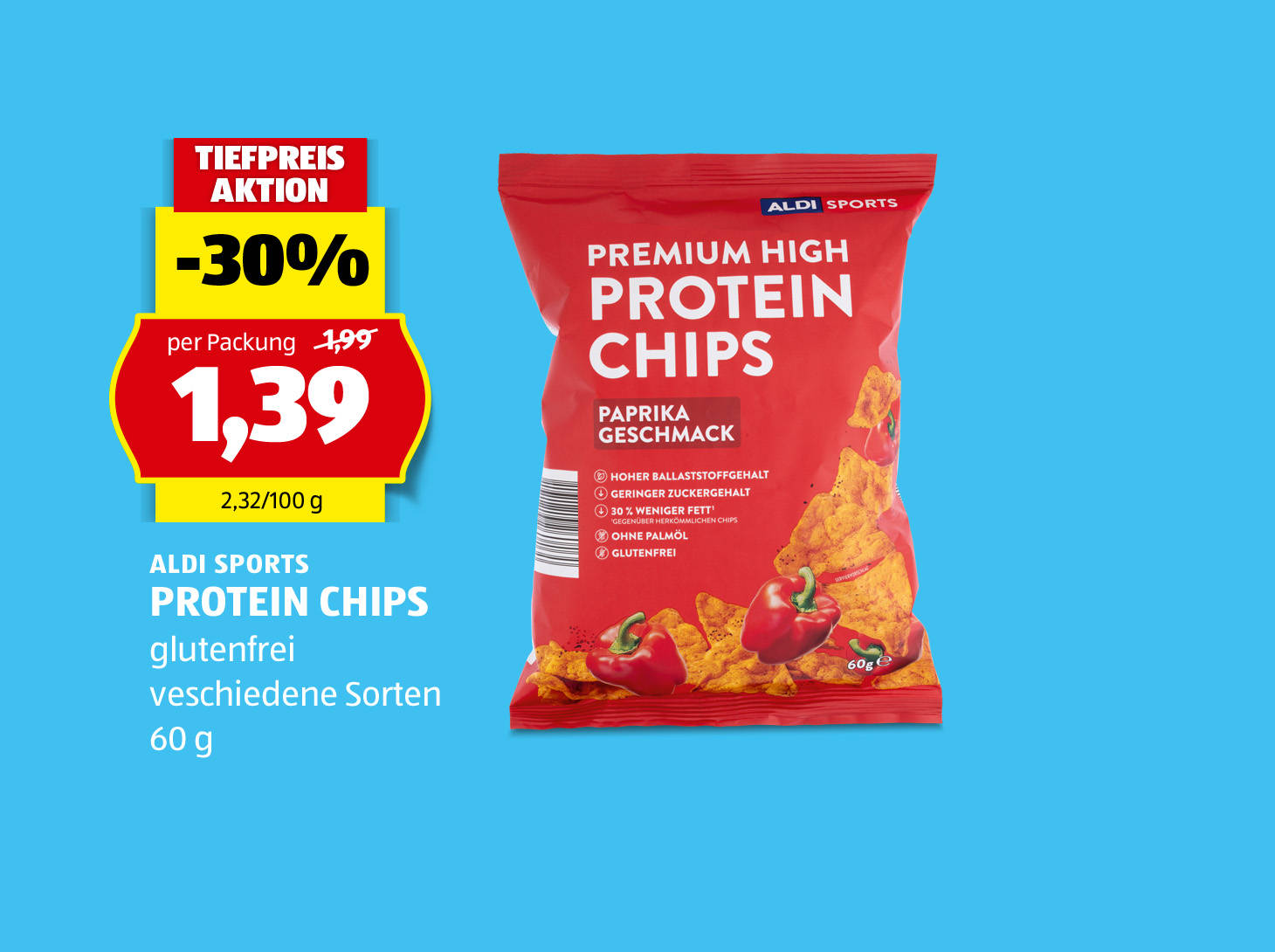 Aldi Sports Protein Chips, € 1,39