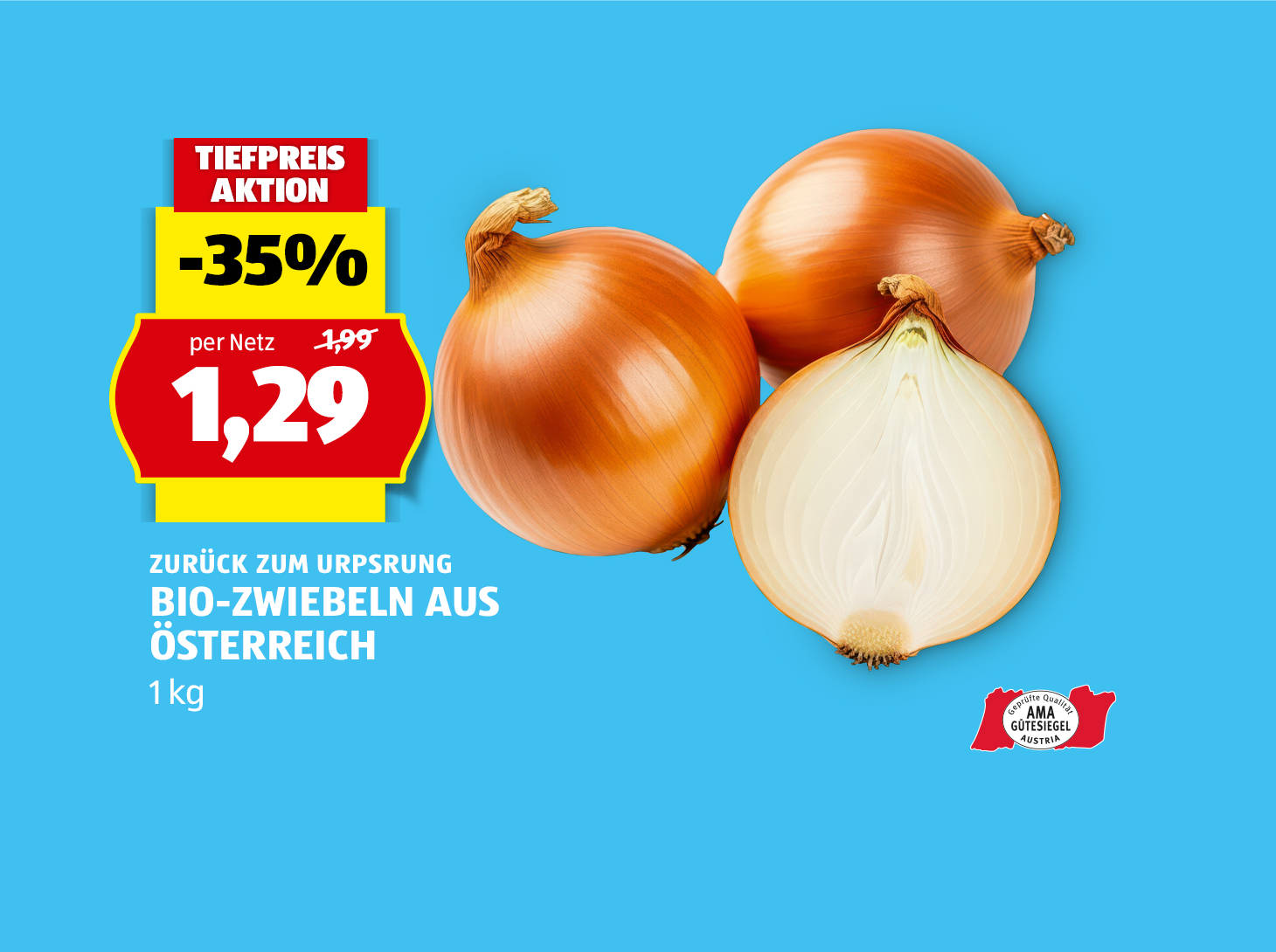 Zurück zum Ursprung, Bio-Zwiebeln aus Österreich, € 1,29