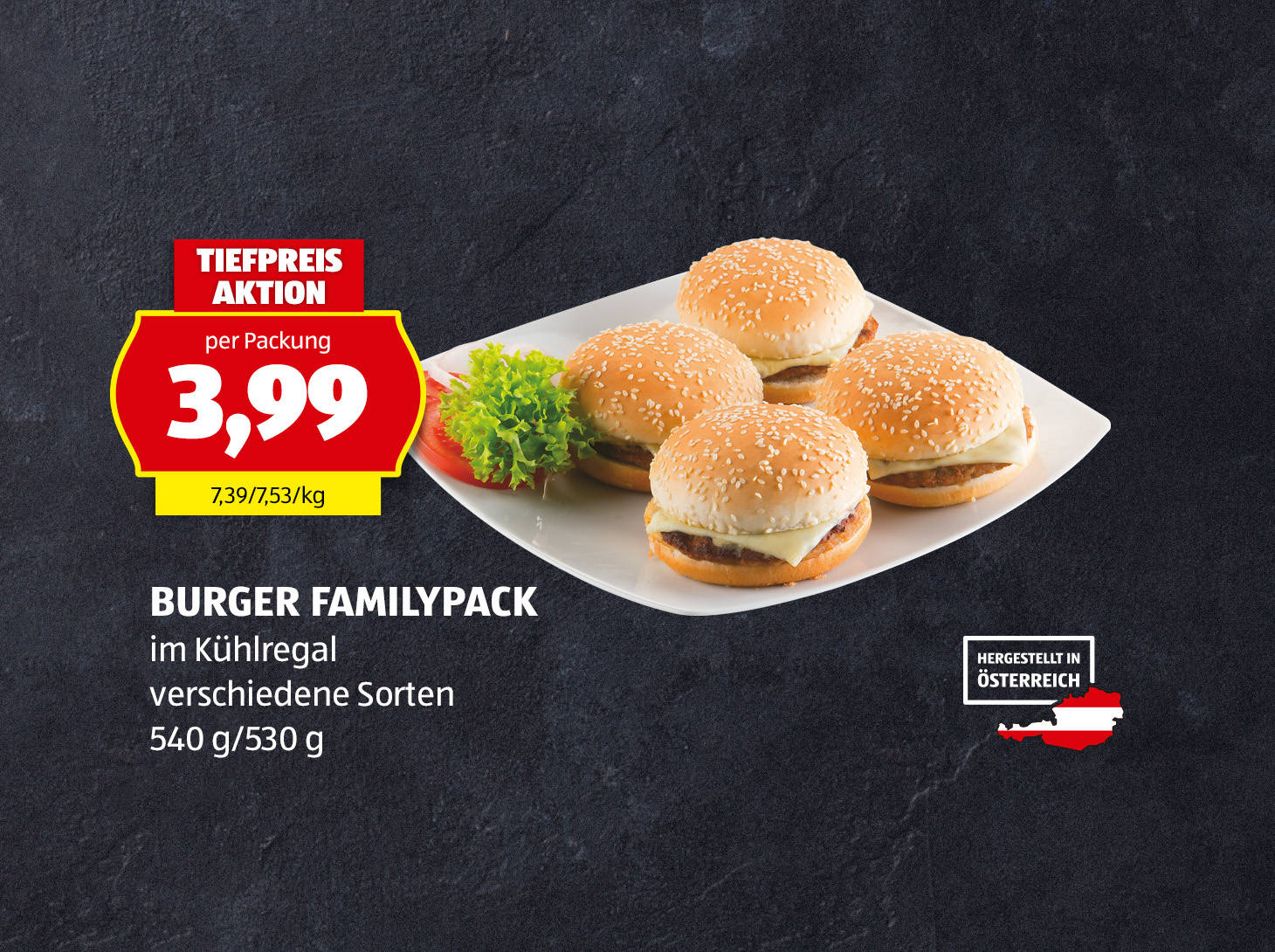 Burger Familypack, € 3,99
