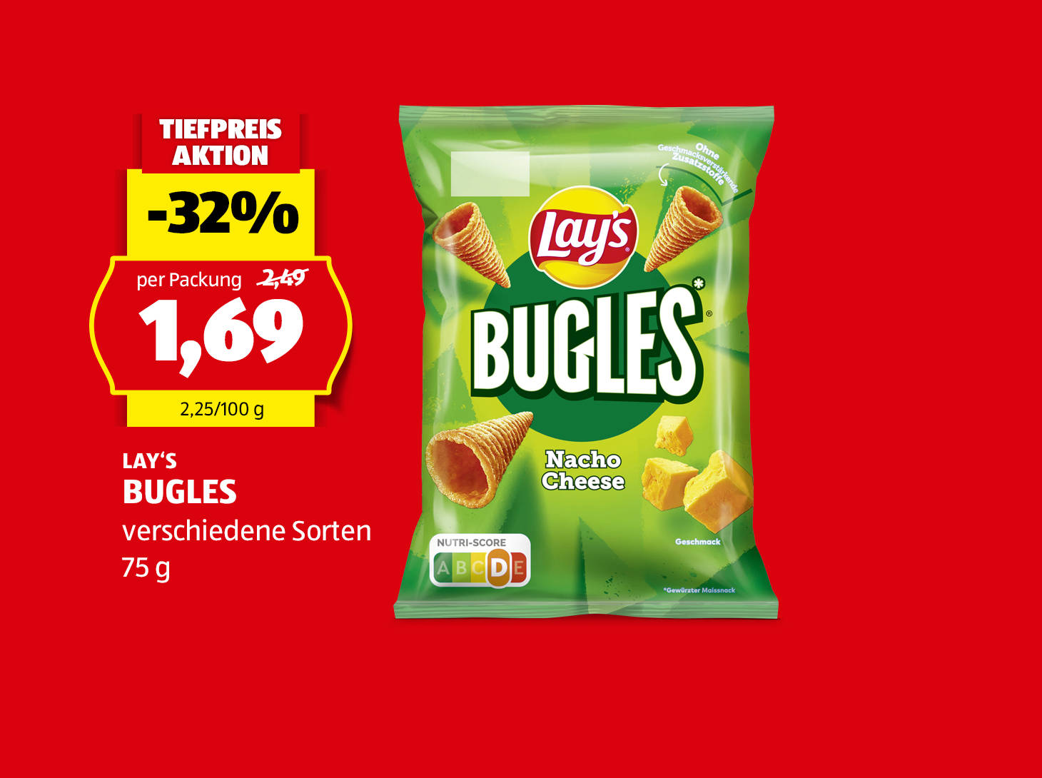Lay's, Bugles, 75 g, in verschiedenen Sorten erhältlich, € 1,69