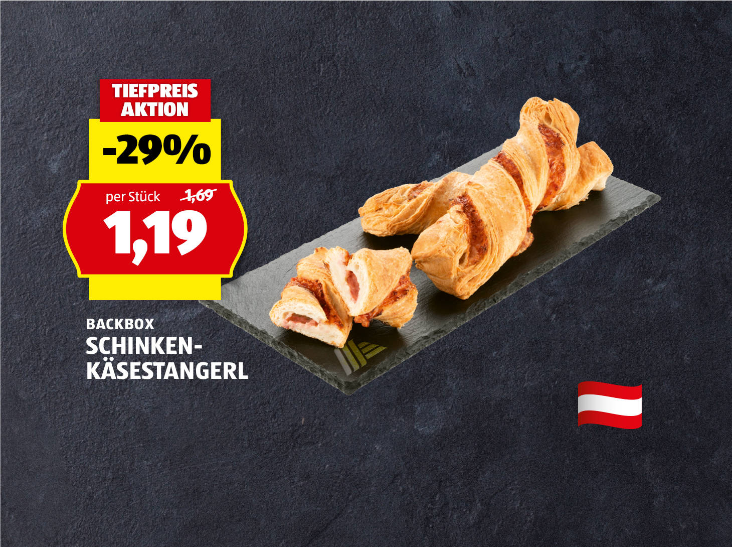 Backbox, Schinken-Käse-Stangerl, € 1,19