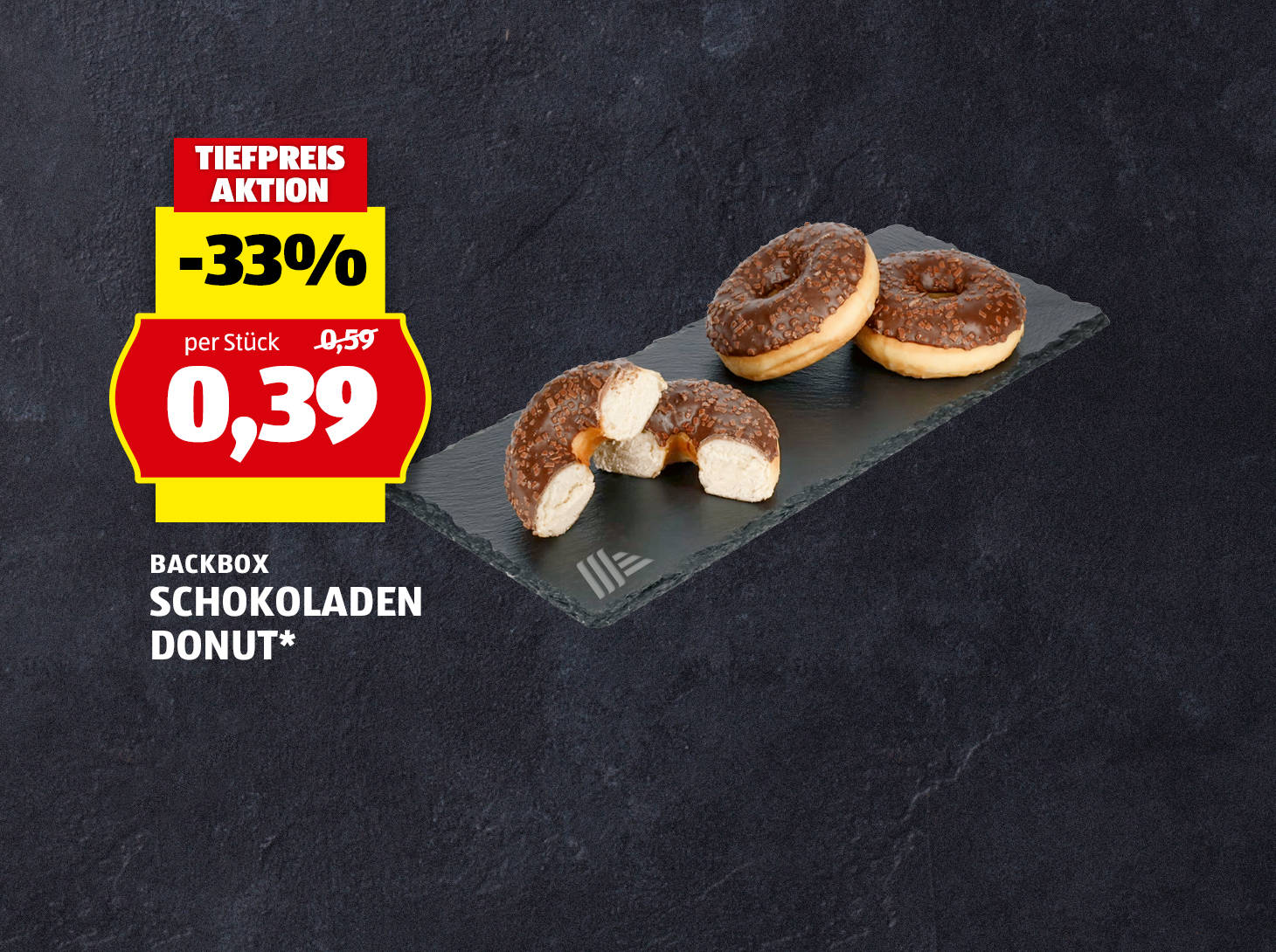 Backbox Schokoladendonut*, € 0,39