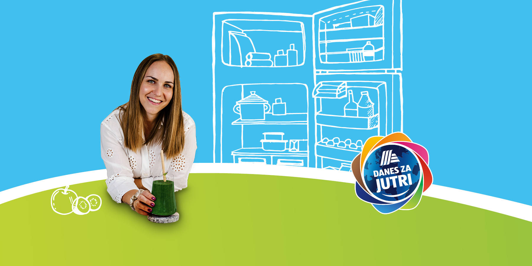 Dekle drži v rokah smoothie