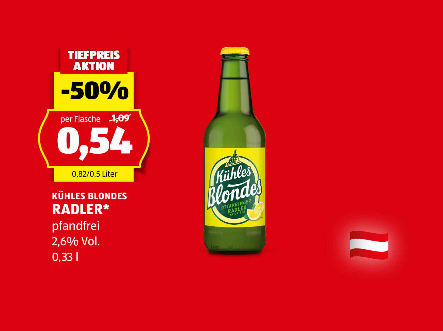 Kühles Blondes Radler*, € 0,54