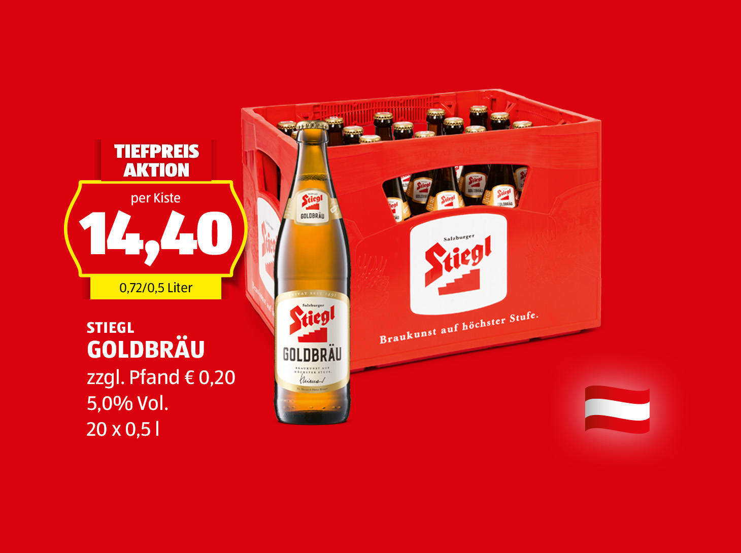 Stiegl Goldbräu*, € 14,40