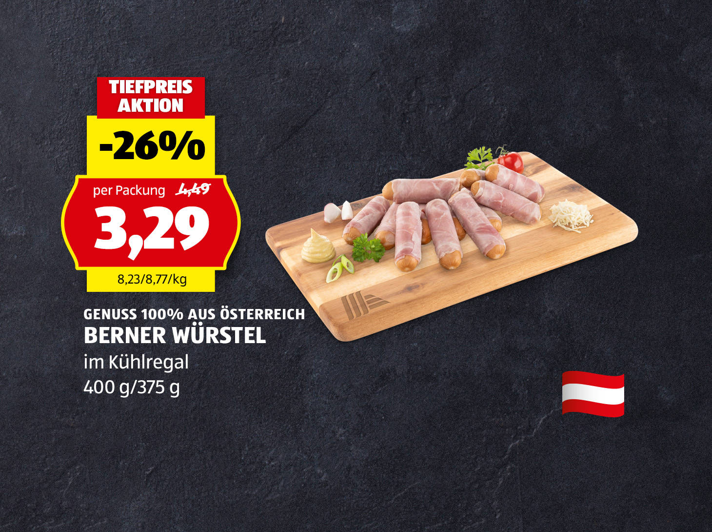 Genuss 100% aus Österreich Berner Würstel, € 3,29