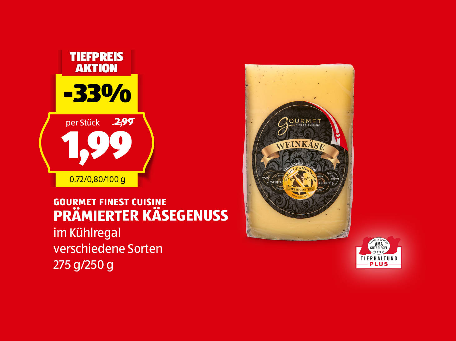 Gourmet finest Cuisine Prämierter Käsegenuss, € 1,99
