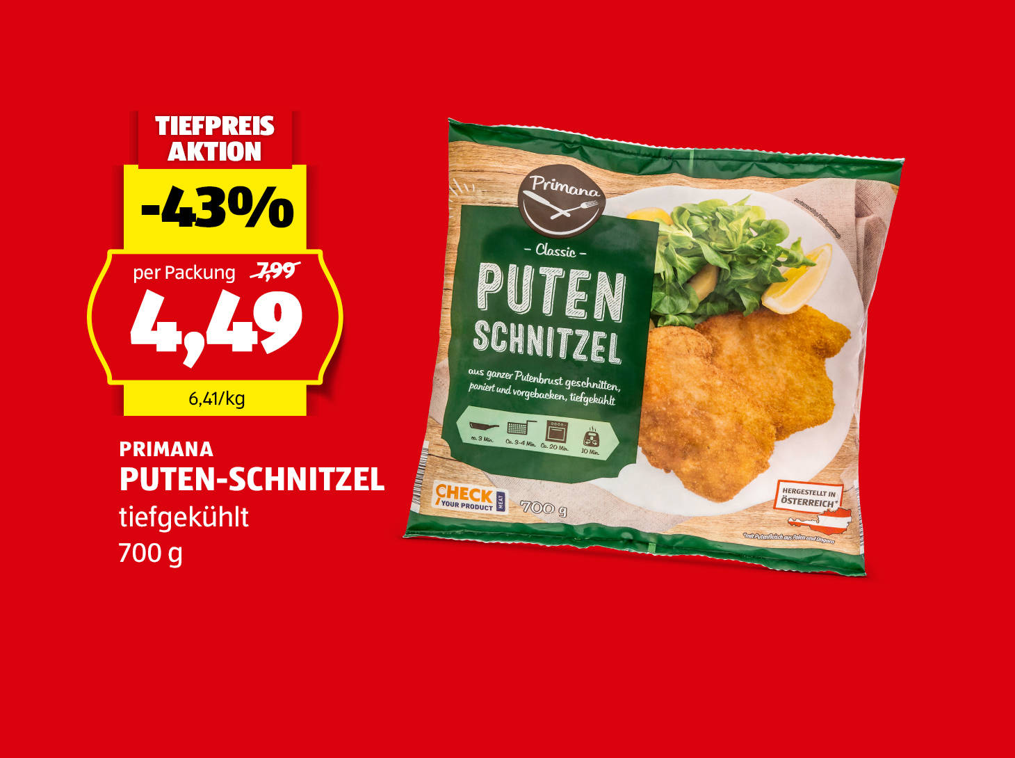 Primana Puten-Schnitzel, 700 g, € 4,49