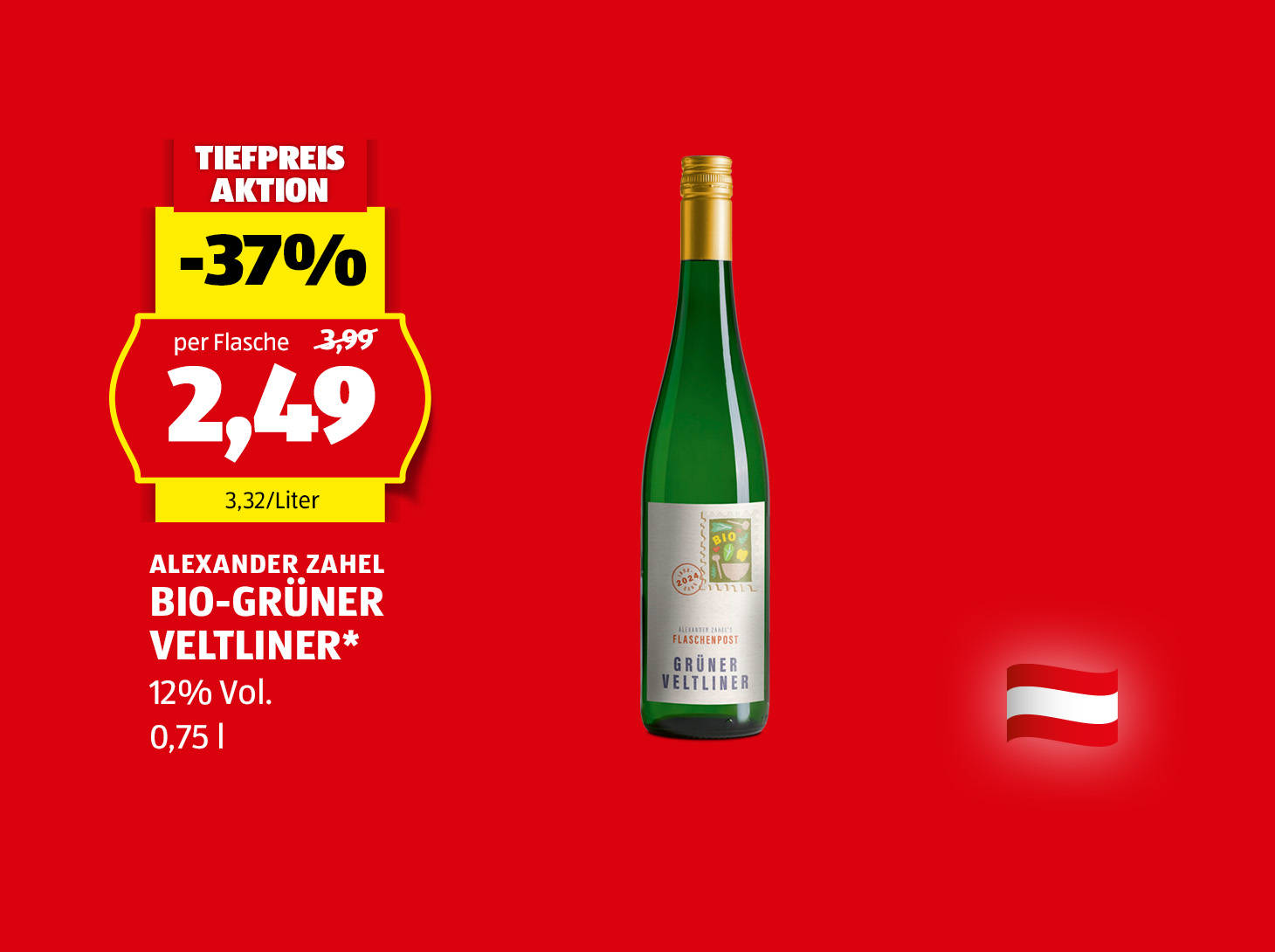 Alexander Zahel Bio-Grüner Veltliner, € 2,49
