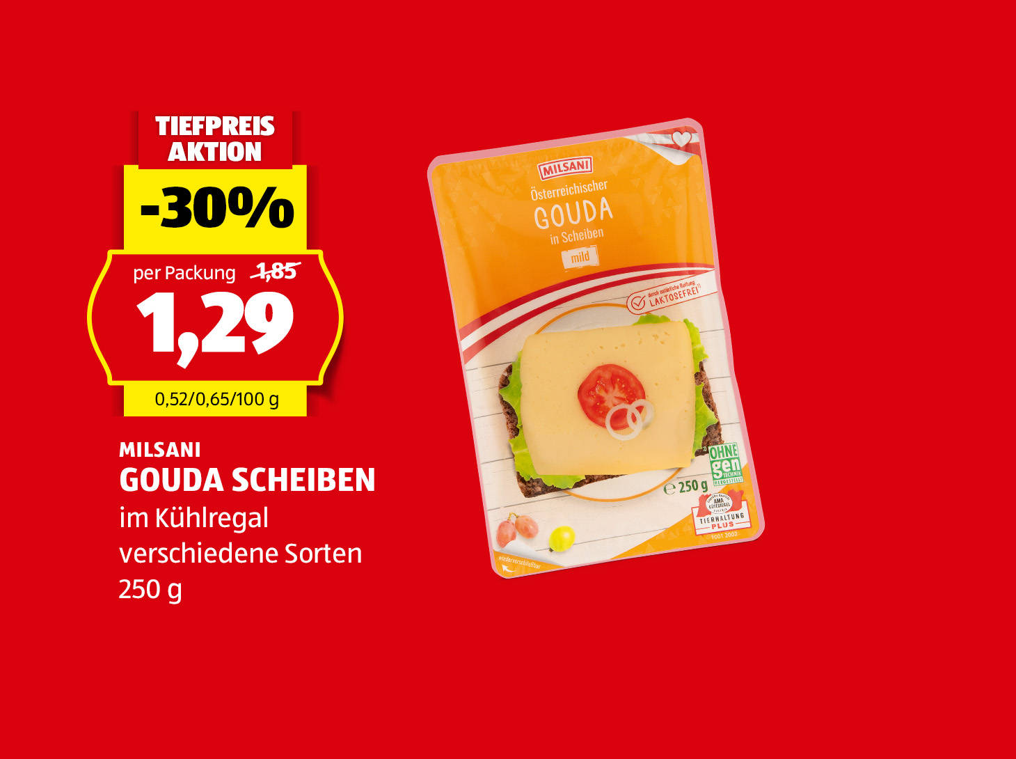 Milsani Gouda Scheiben, € 1,29