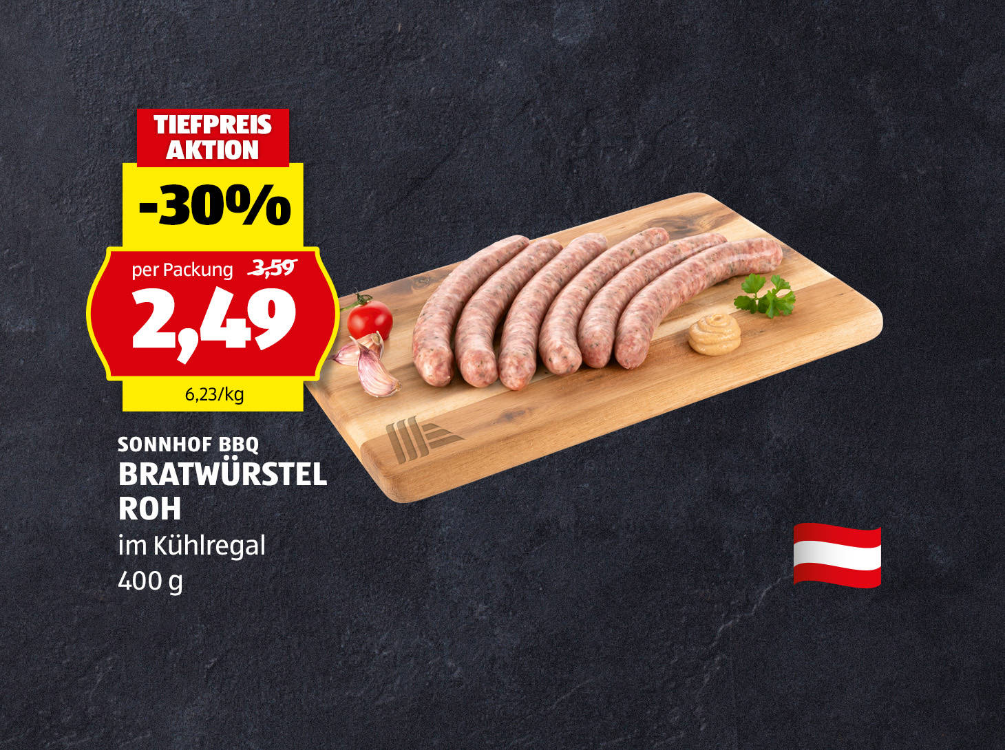 Sonnhof BBQ Bratwürstel roh, € 2,49