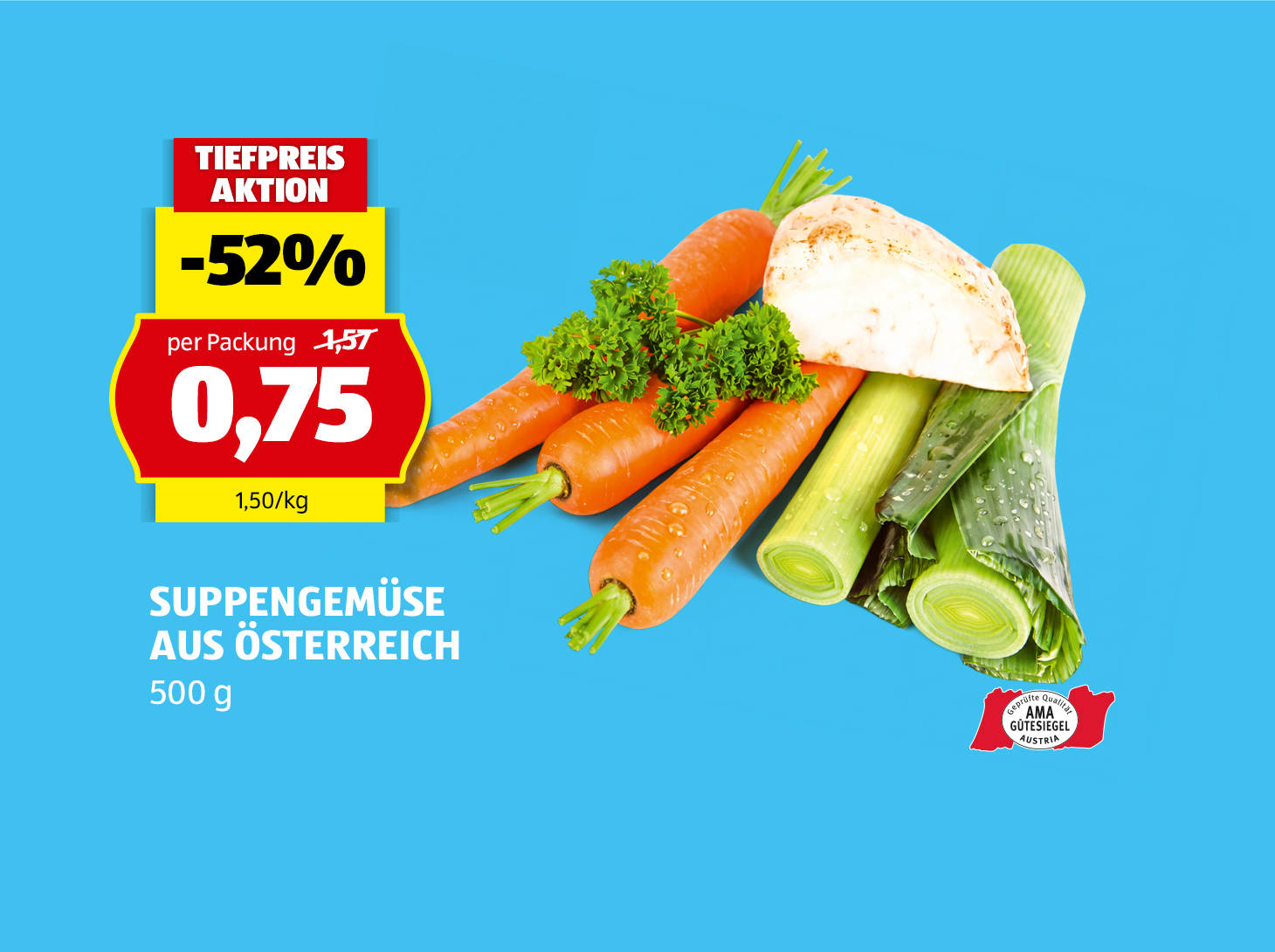 Suppengemüse aus Österreich, € 0,75