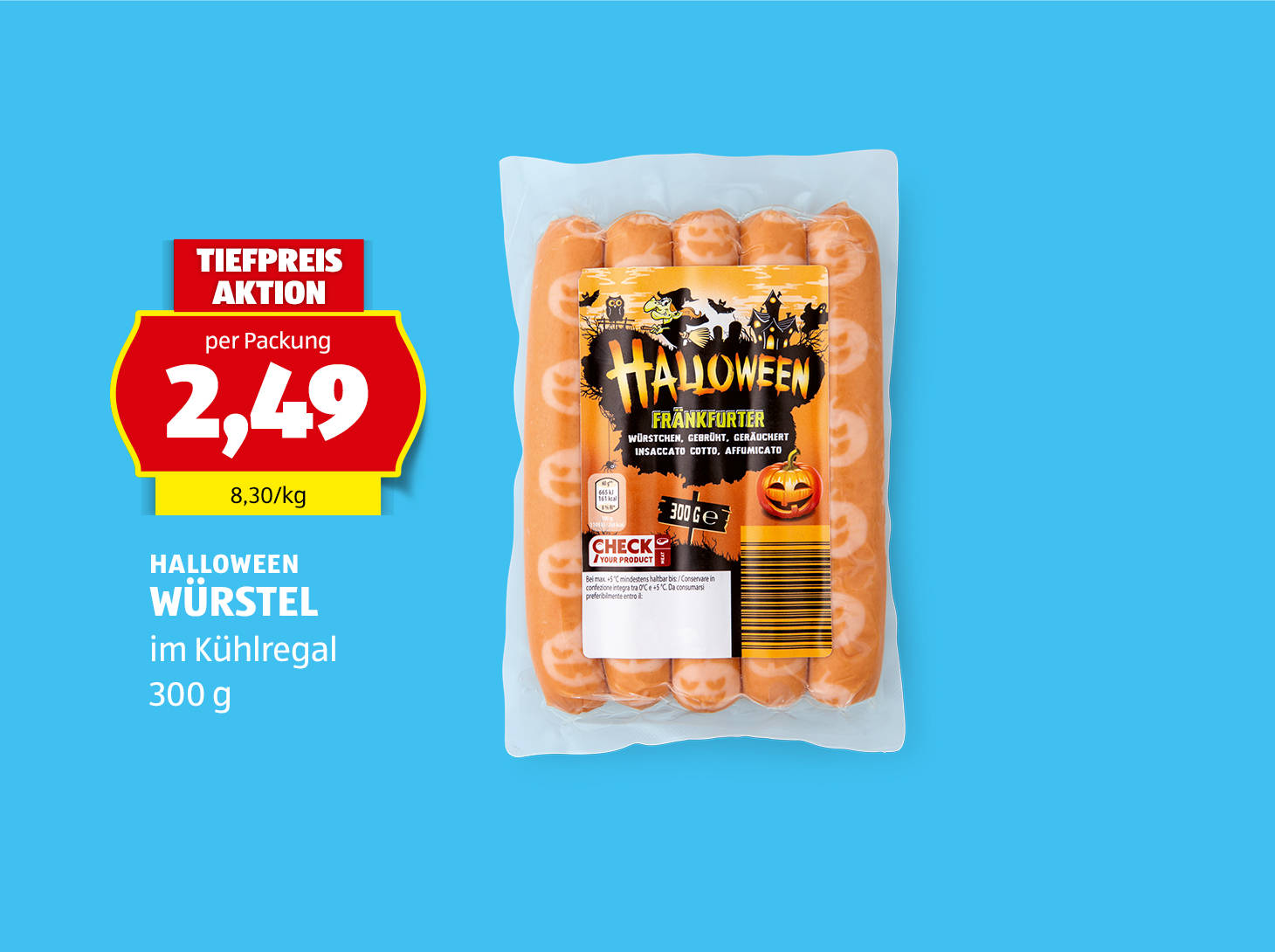Halloween Würstel, 300 g, € 2,49