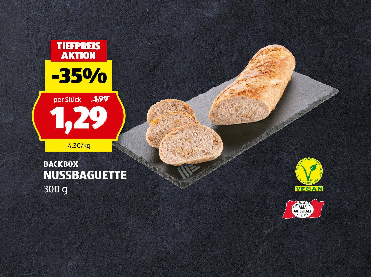 Backbox Nussbaguette, € 1,29