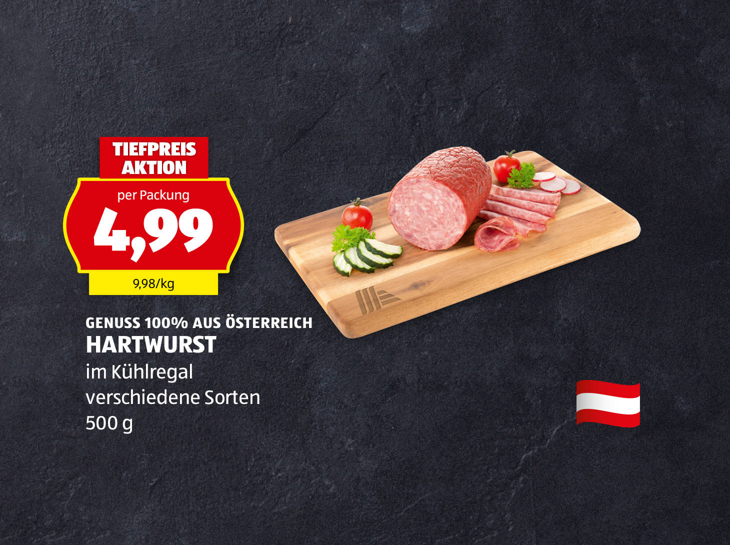 Genuss 100% aus Österreich Hartwurst, € 4,99