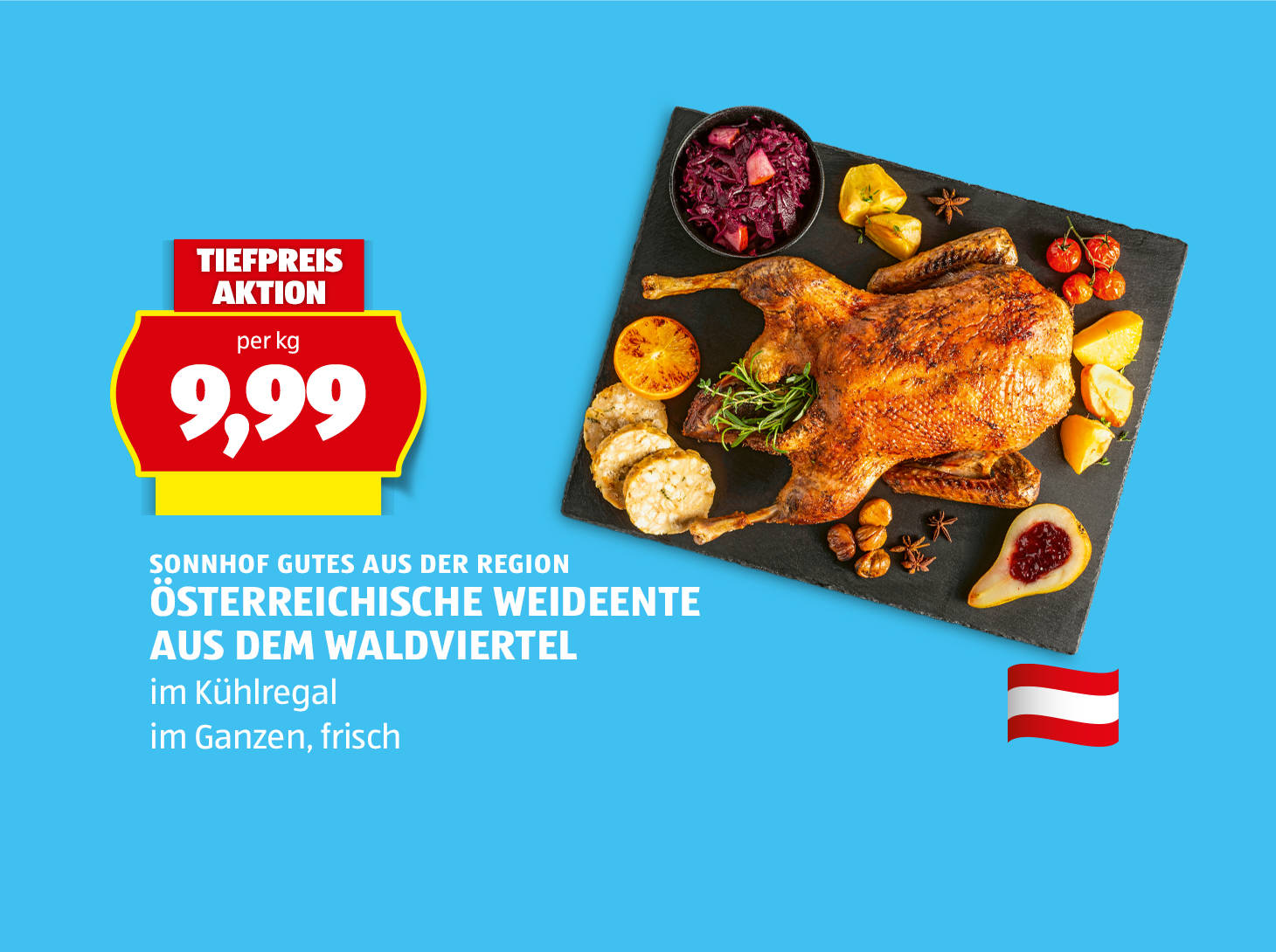Sonnhof gutes aus der Region, Österreichische Weideente aus dem Waldviertel, € 9,99