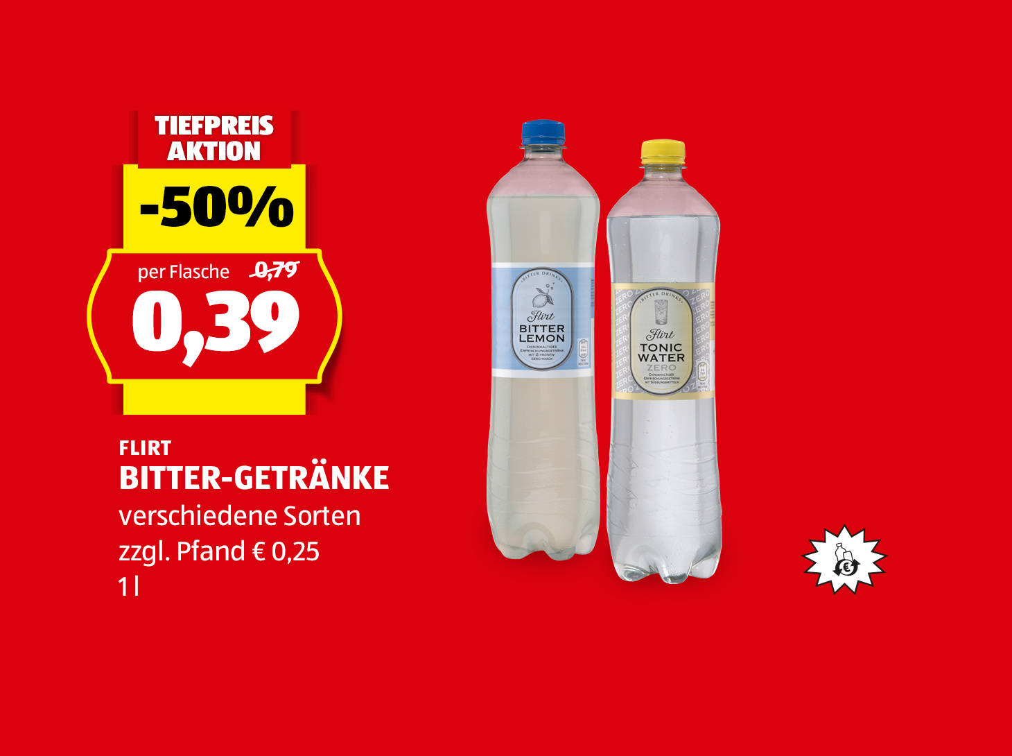 Flirt Bitter Getränk, € 0,39