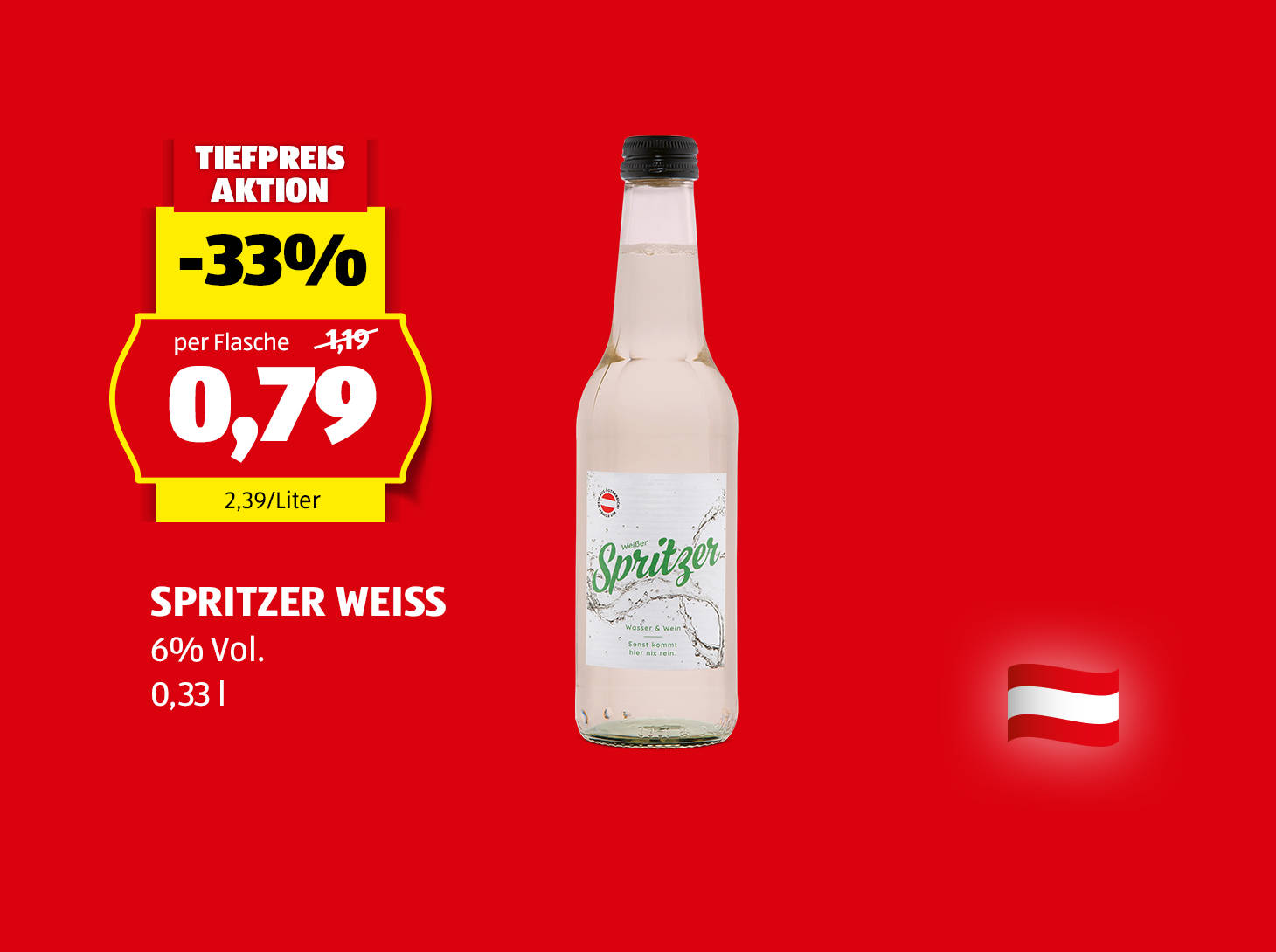 Spritzer Weiss, 0,33 l, € 0,79