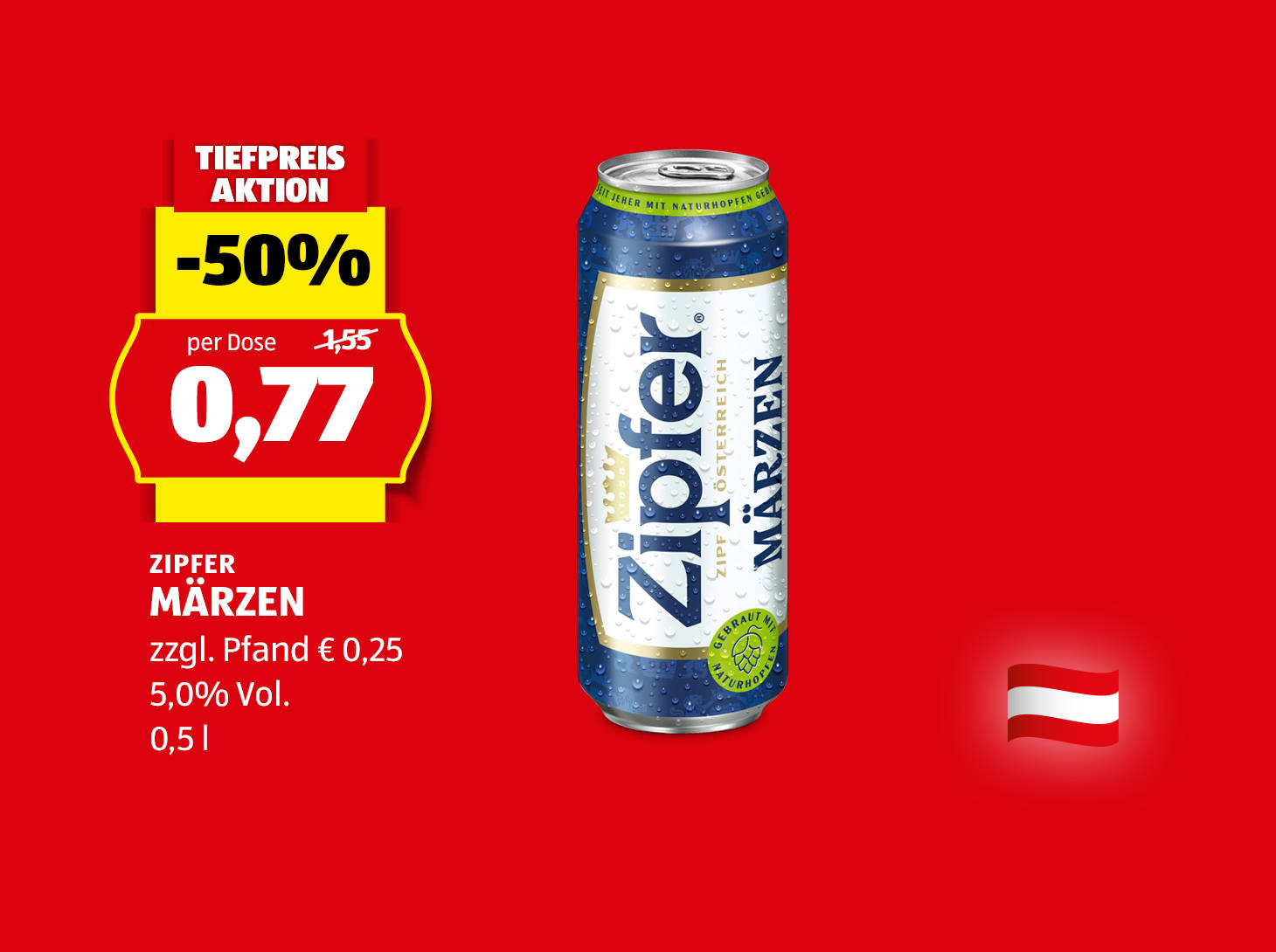 Zipfer Märzen Dose, 0,5 l, € 0,77